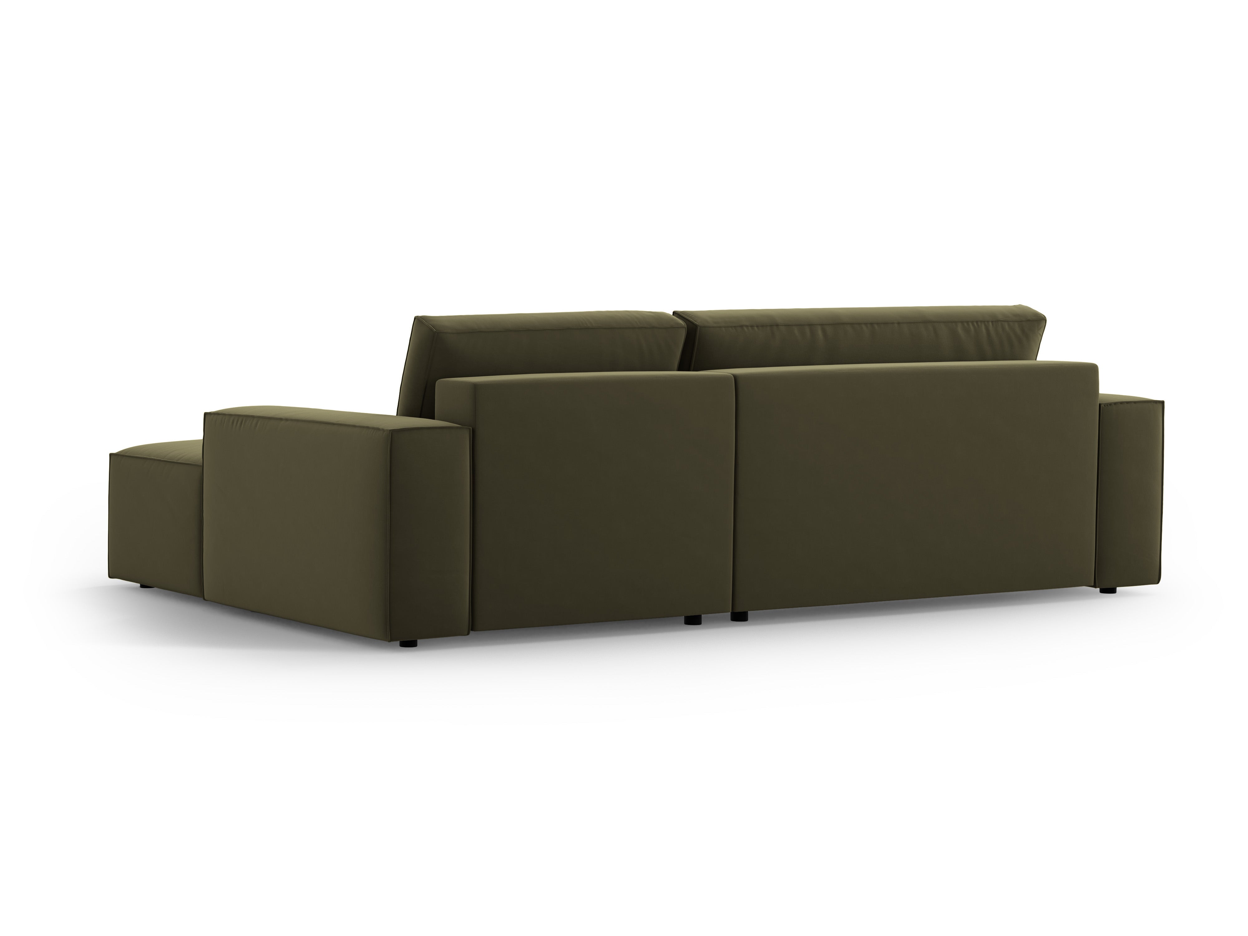 Samt-Ecksofa rechts mit Schlaffunktion JODIE grün