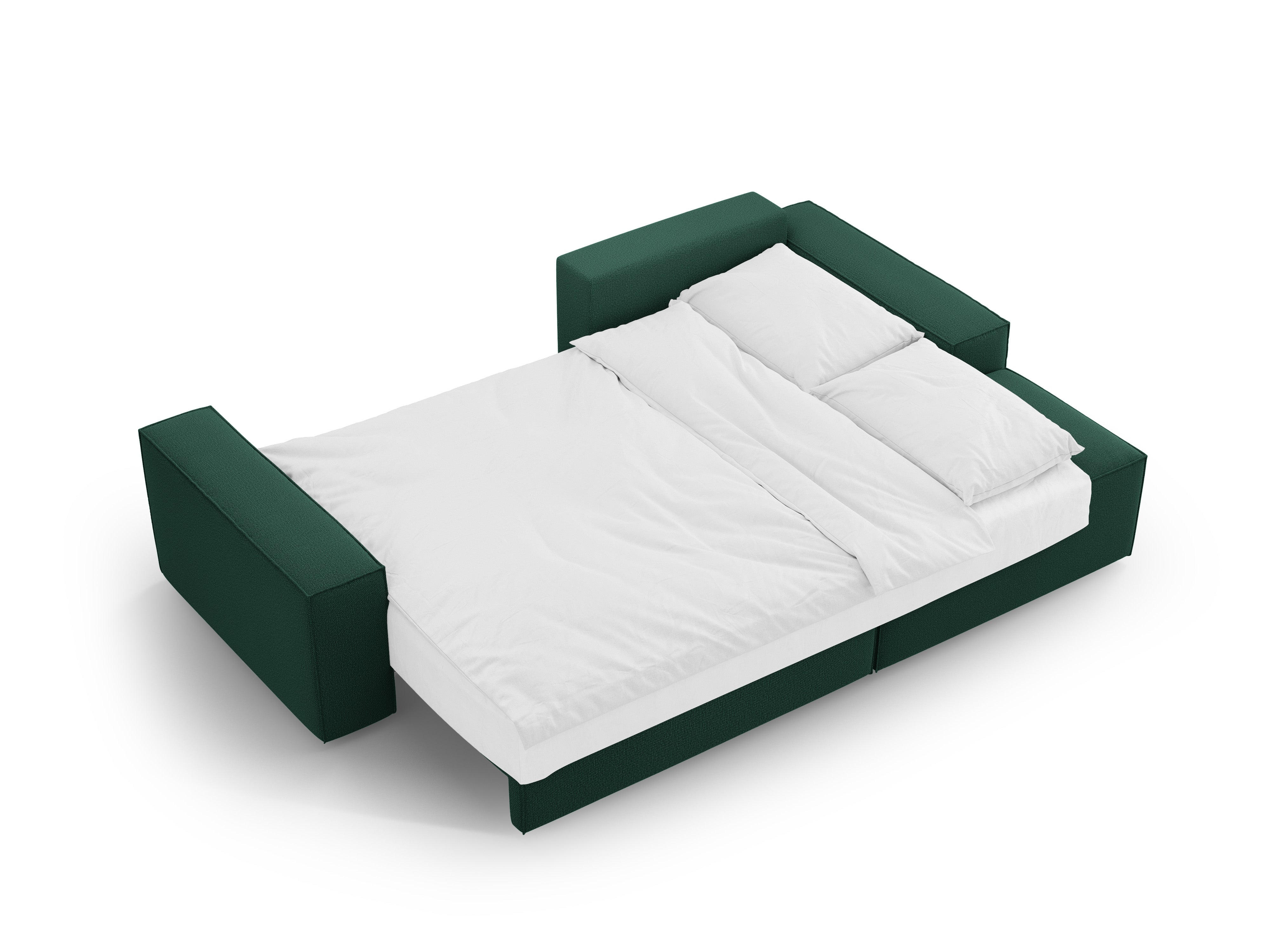 Right-facing corner sofa bed JODIE green