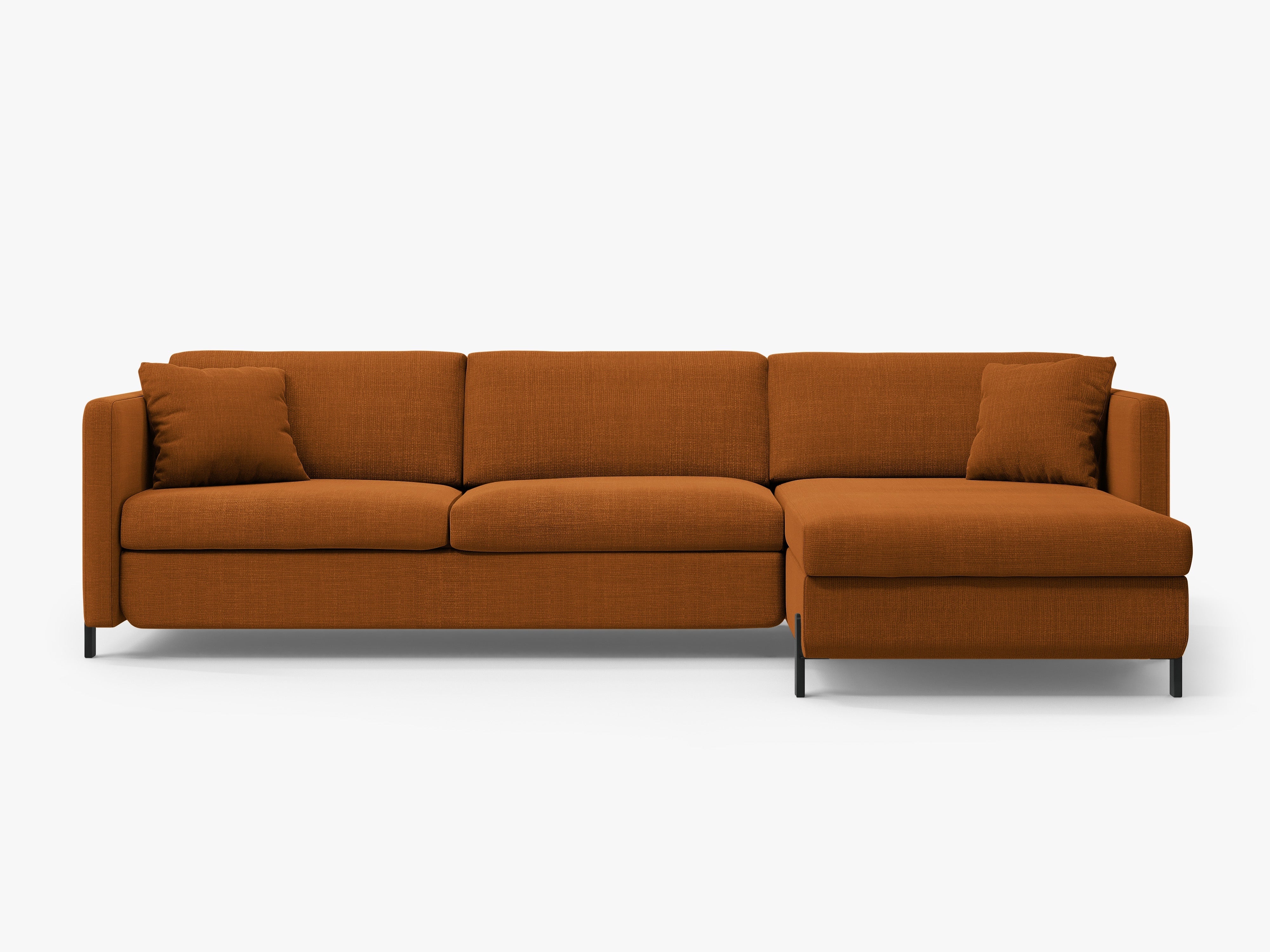 Right-facing corner sofa for 4 people with sleeping function GLORIA brick chenille