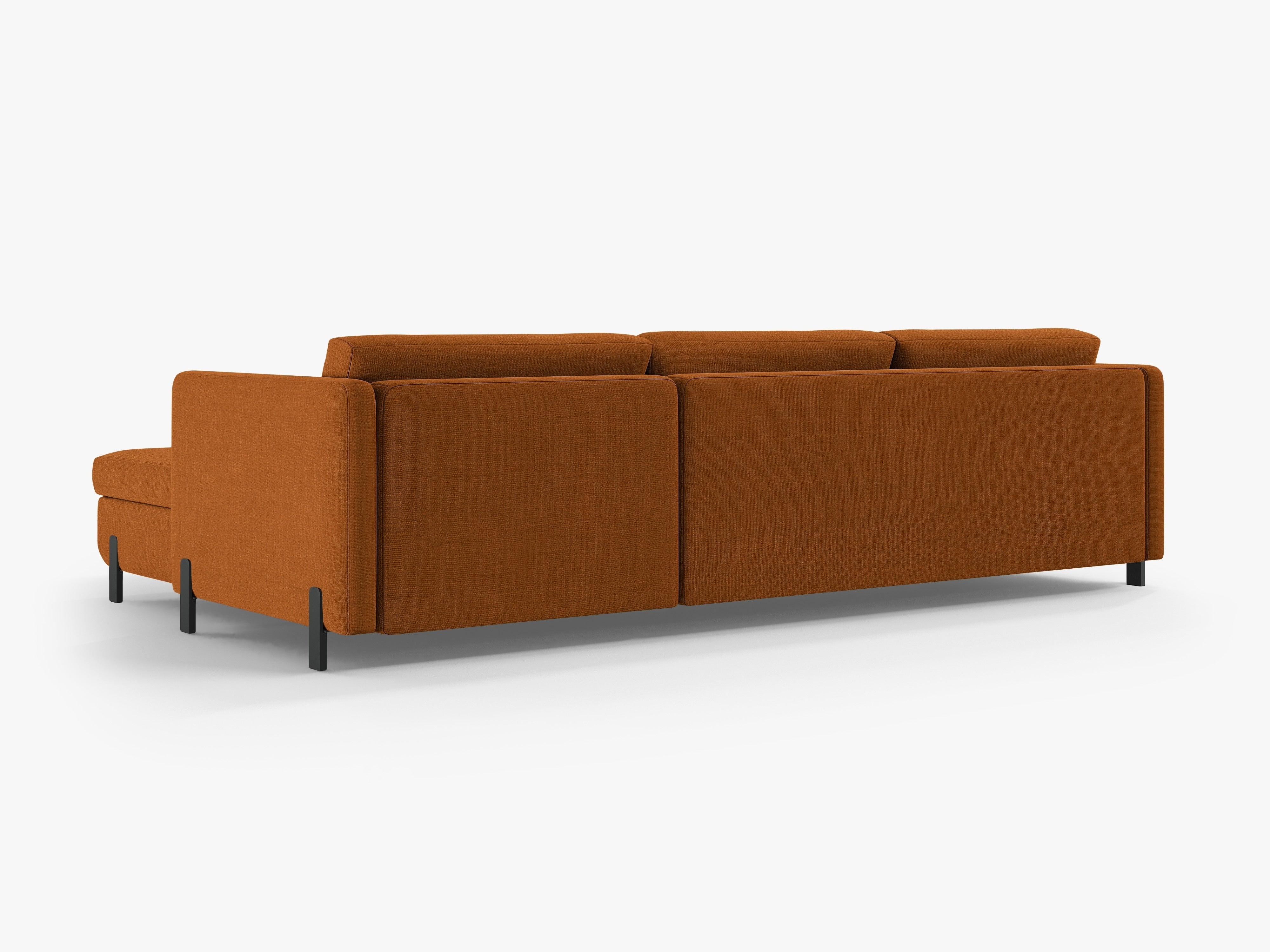 Right-facing corner sofa for 4 people with sleeping function GLORIA brick chenille
