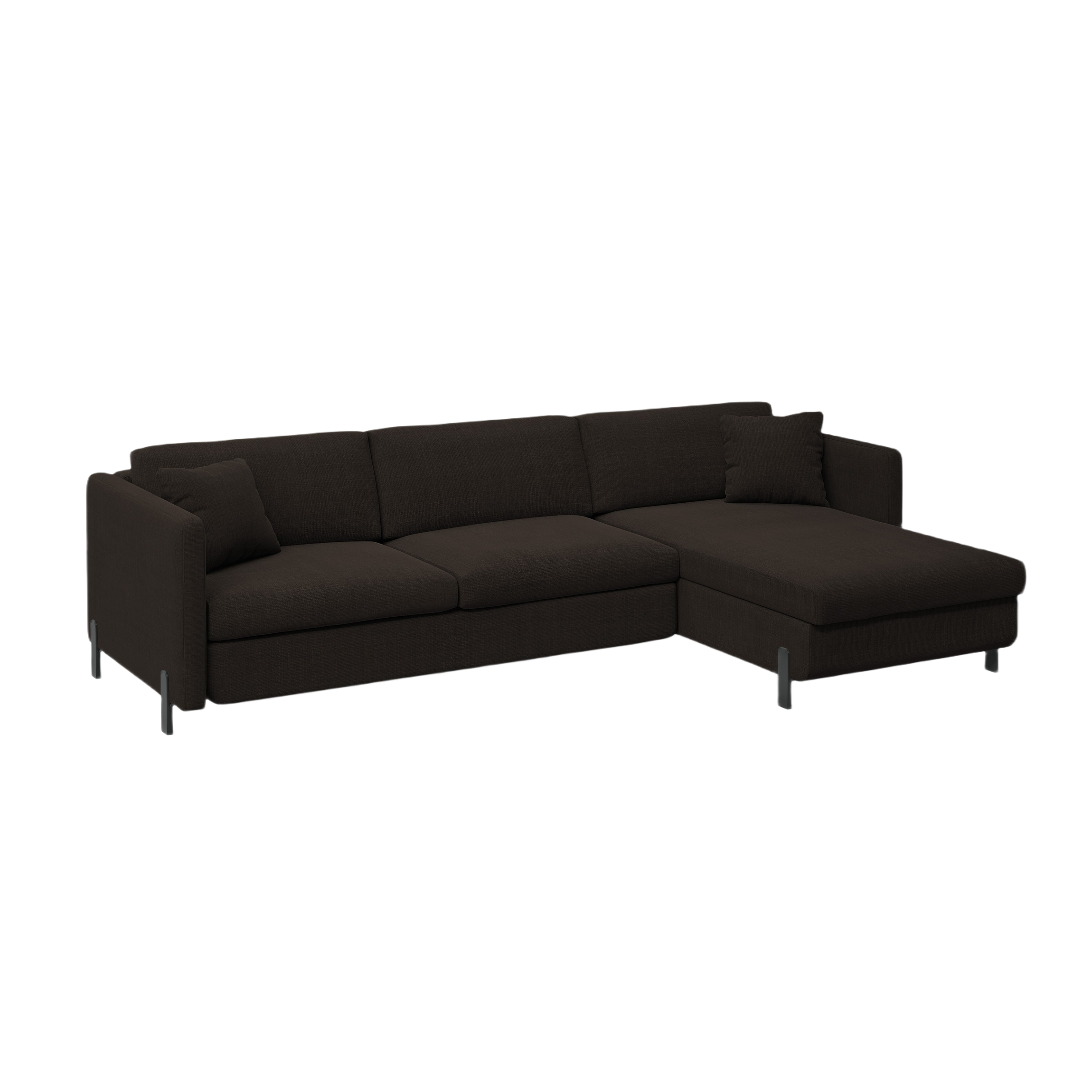 Right-facing 4-seater sofa bed GLORIA dark gray chenille