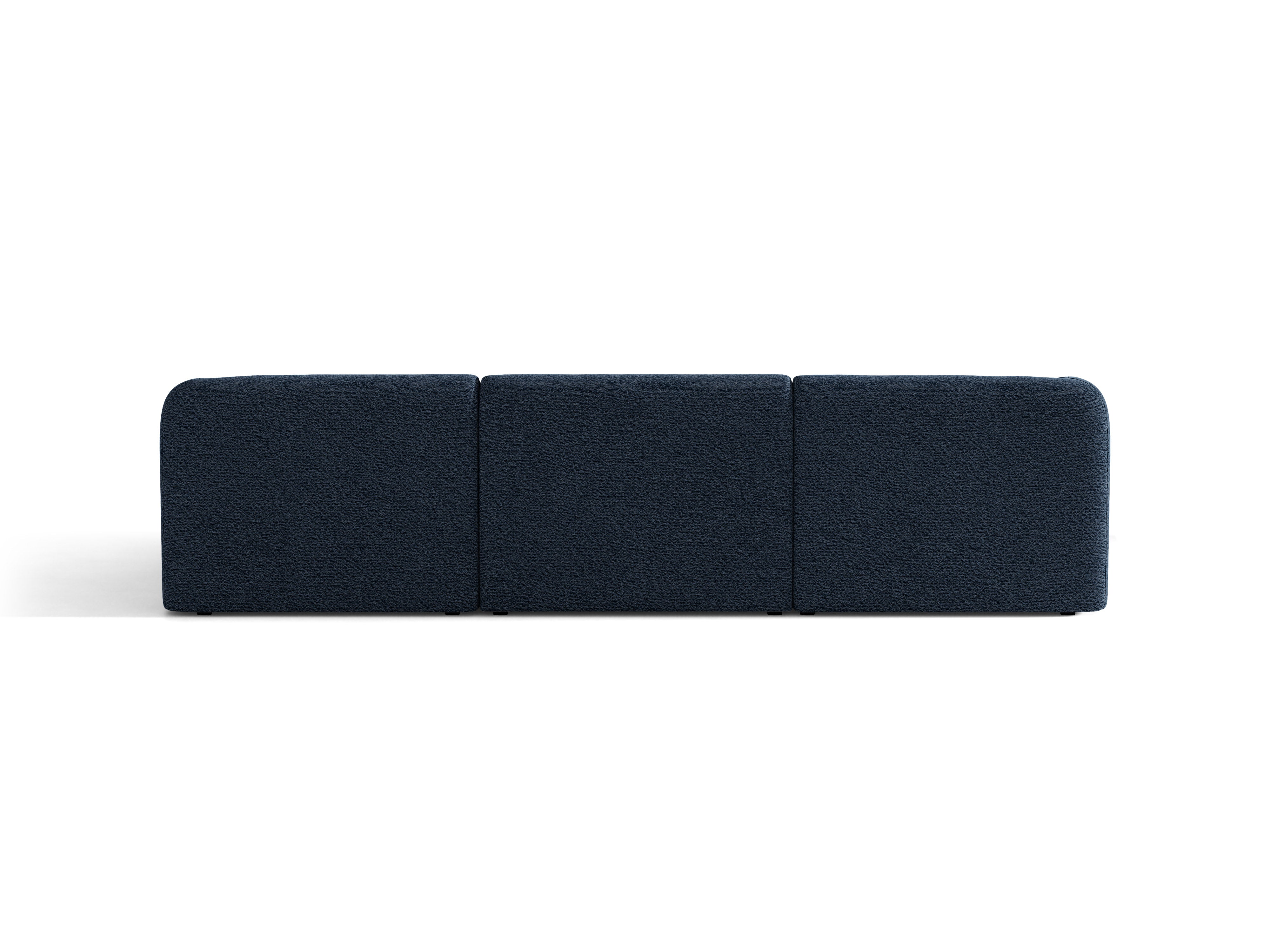 Narożnik 4-osobowy prawostronny MILEY ciemnoniebieski boucle – sofa narożna