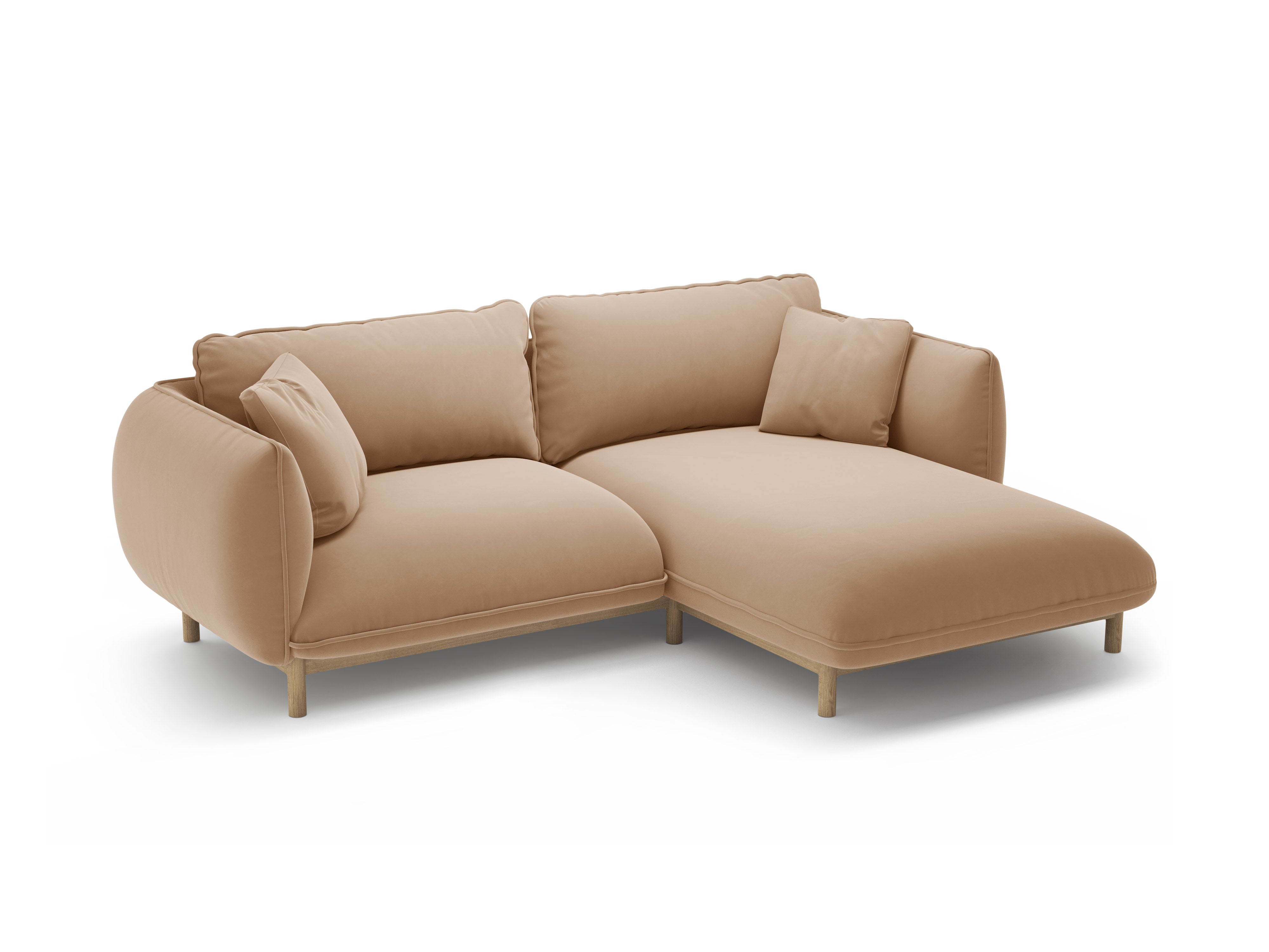 ADA Sand Right-Hand Velvet Corner Sofa
