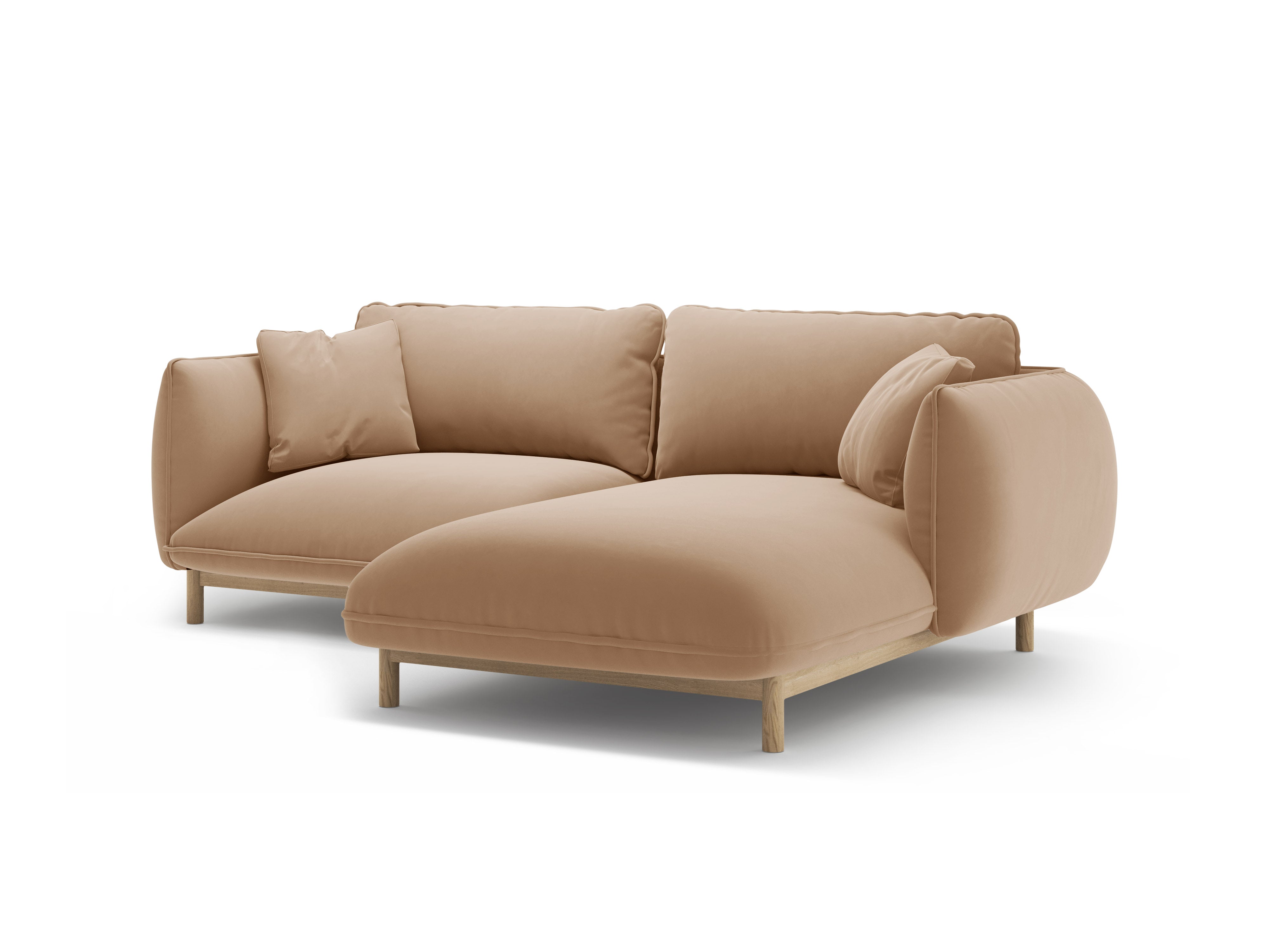 ADA Sand Right-Hand Velvet Corner Sofa