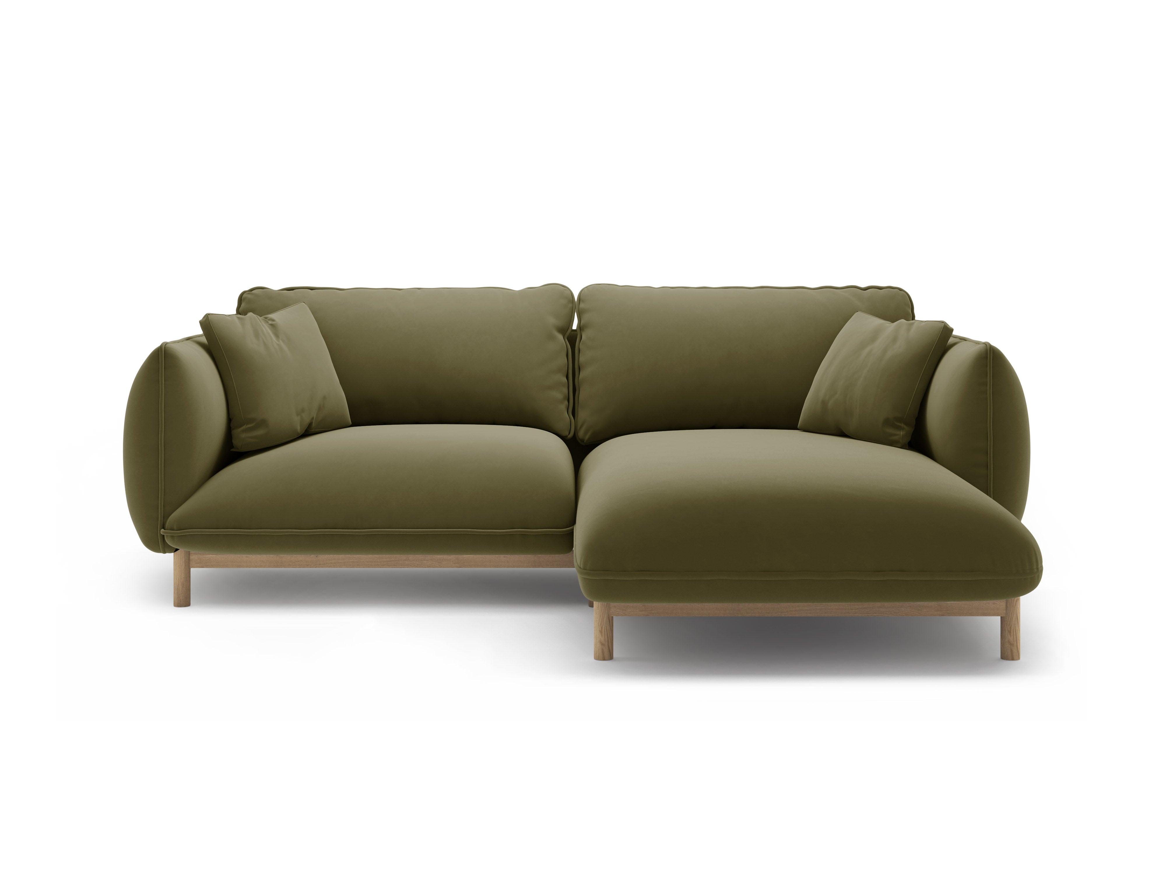 Samt-Ecksofa rechts ADA hellgrün