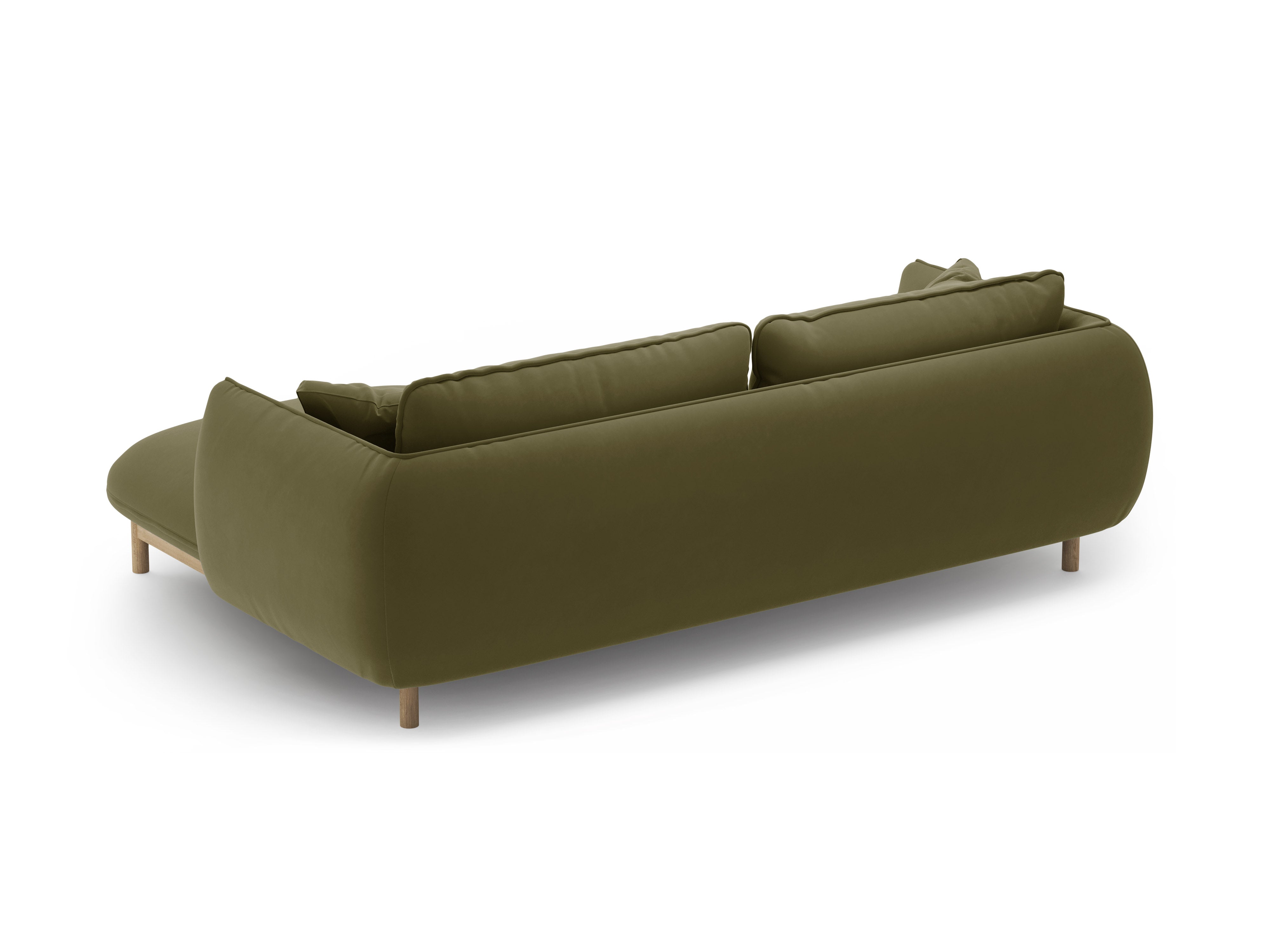 Samt-Ecksofa rechts ADA hellgrün