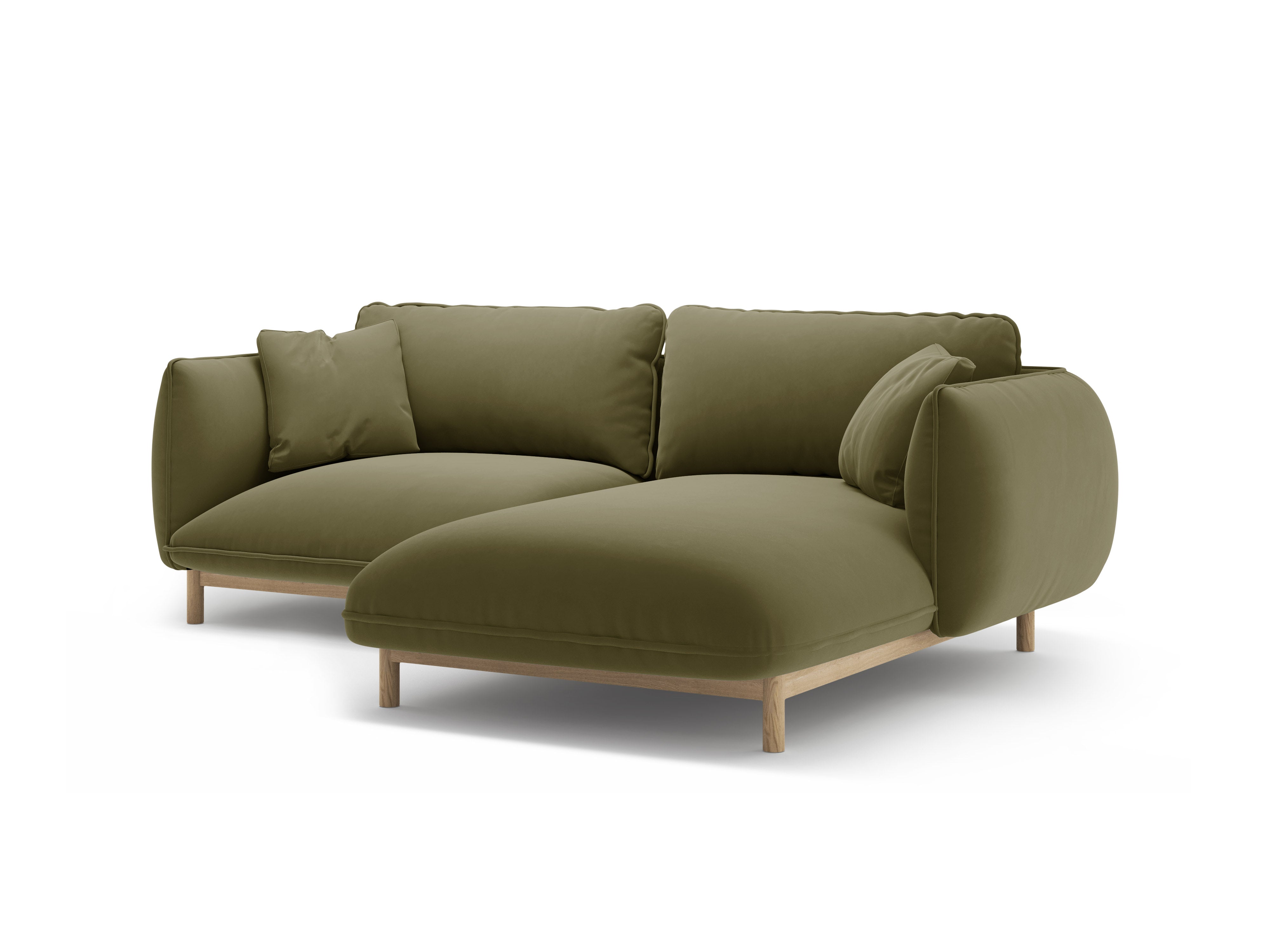 Samt-Ecksofa rechts ADA hellgrün
