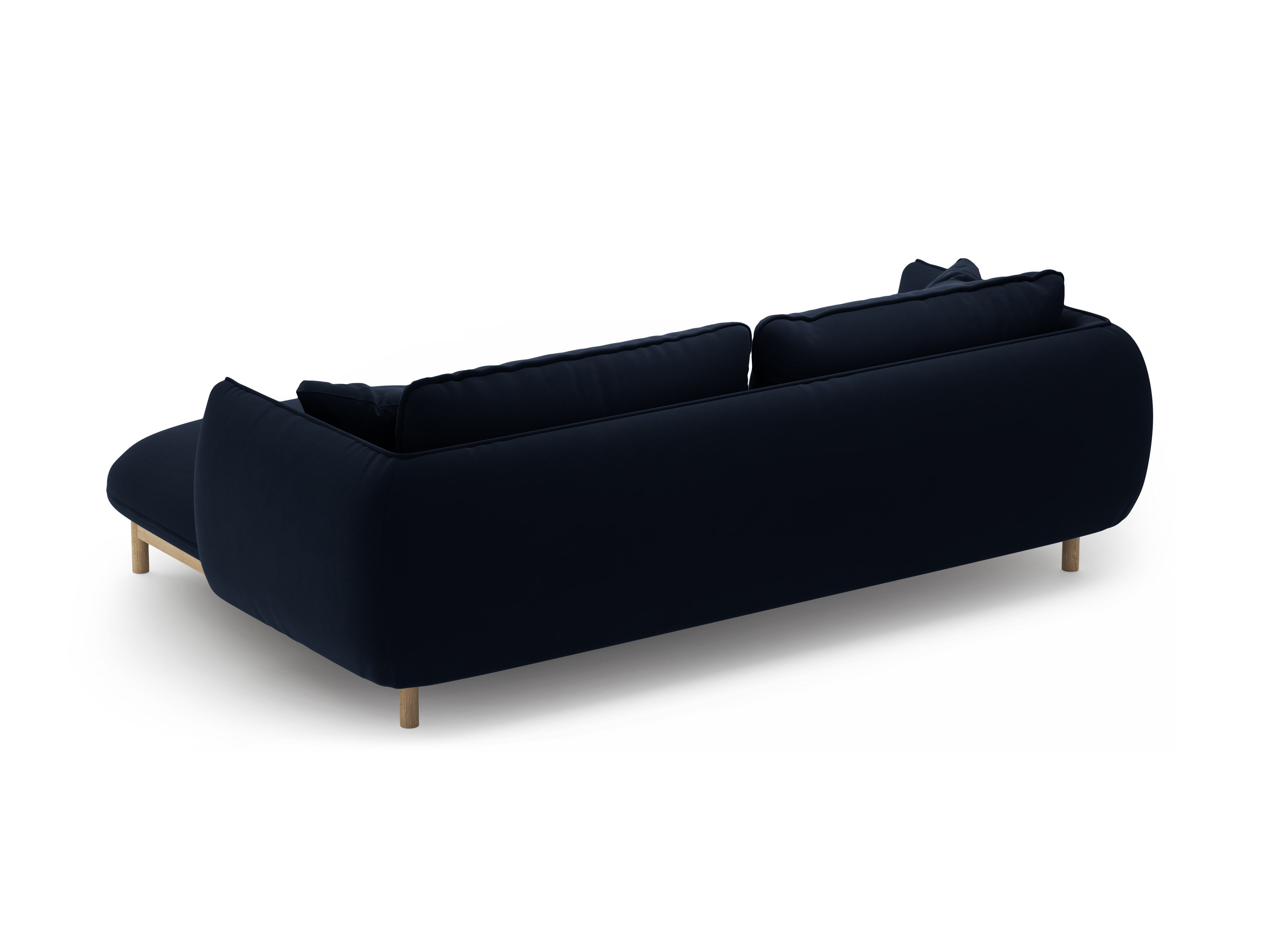 Right-facing velvet corner sofa ADA royal blue