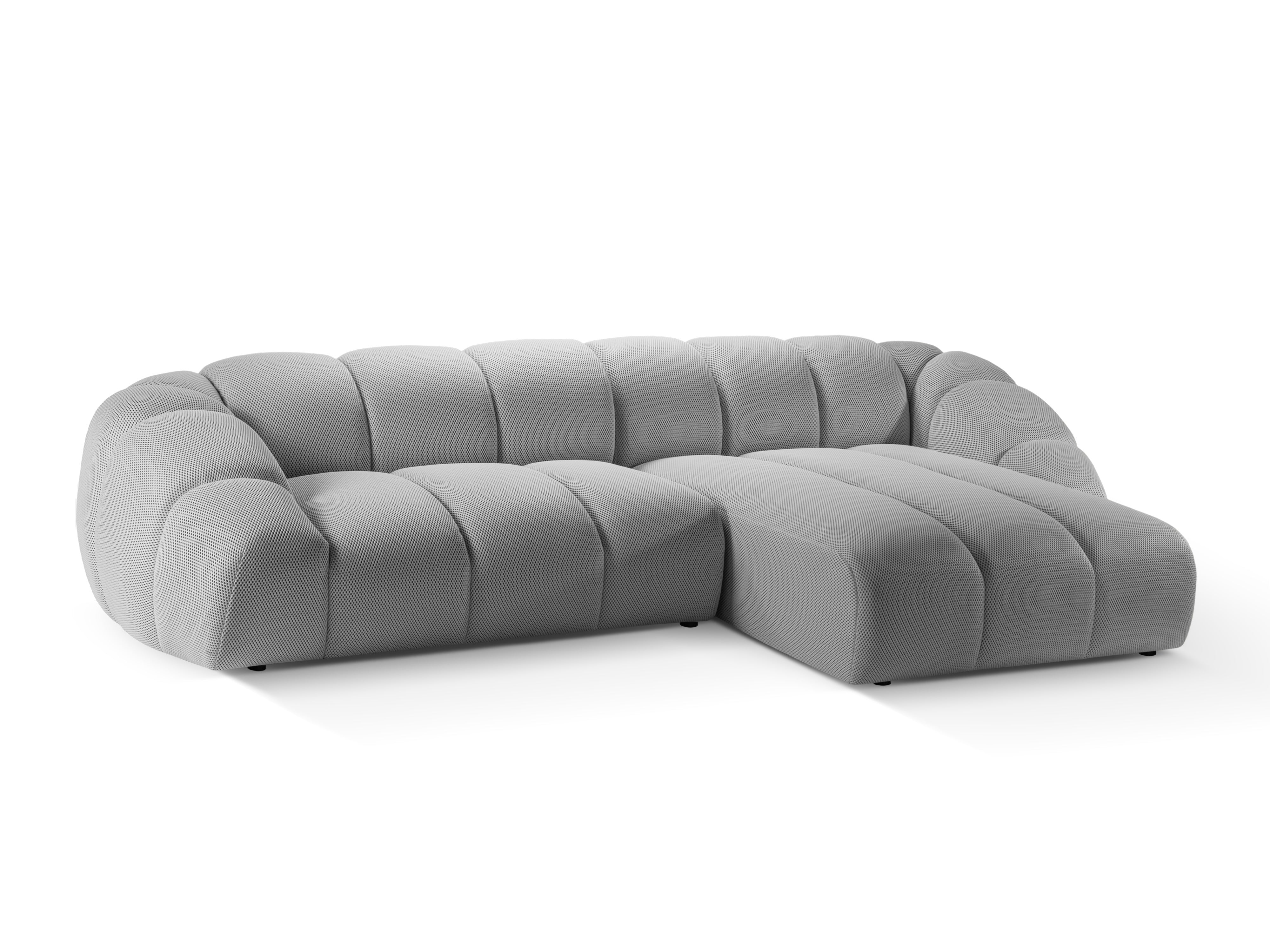 4-seater right-facing corner sofa DIANA silver
