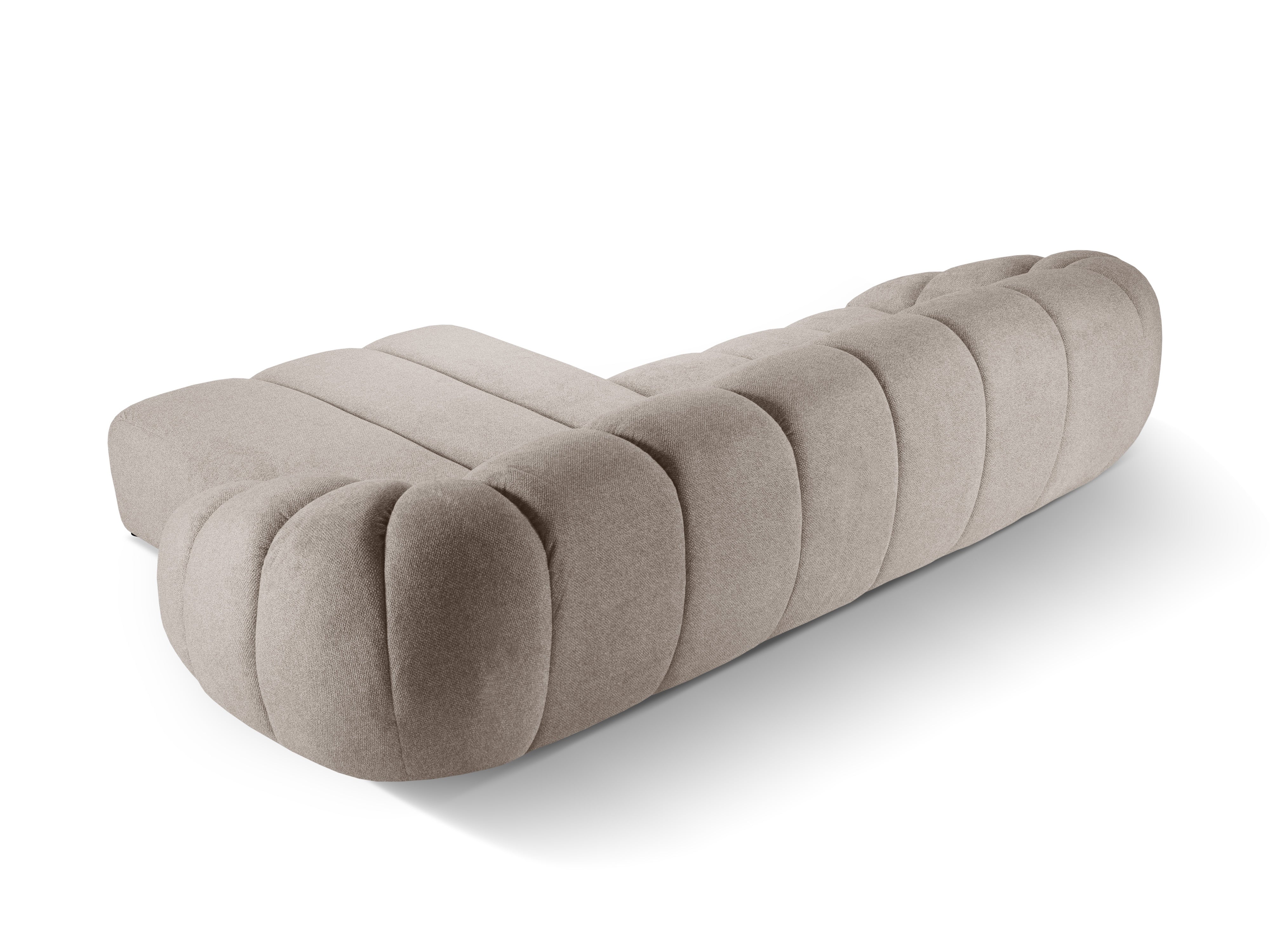 Right-facing 4-seater corner sofa DIANA dark beige chenille