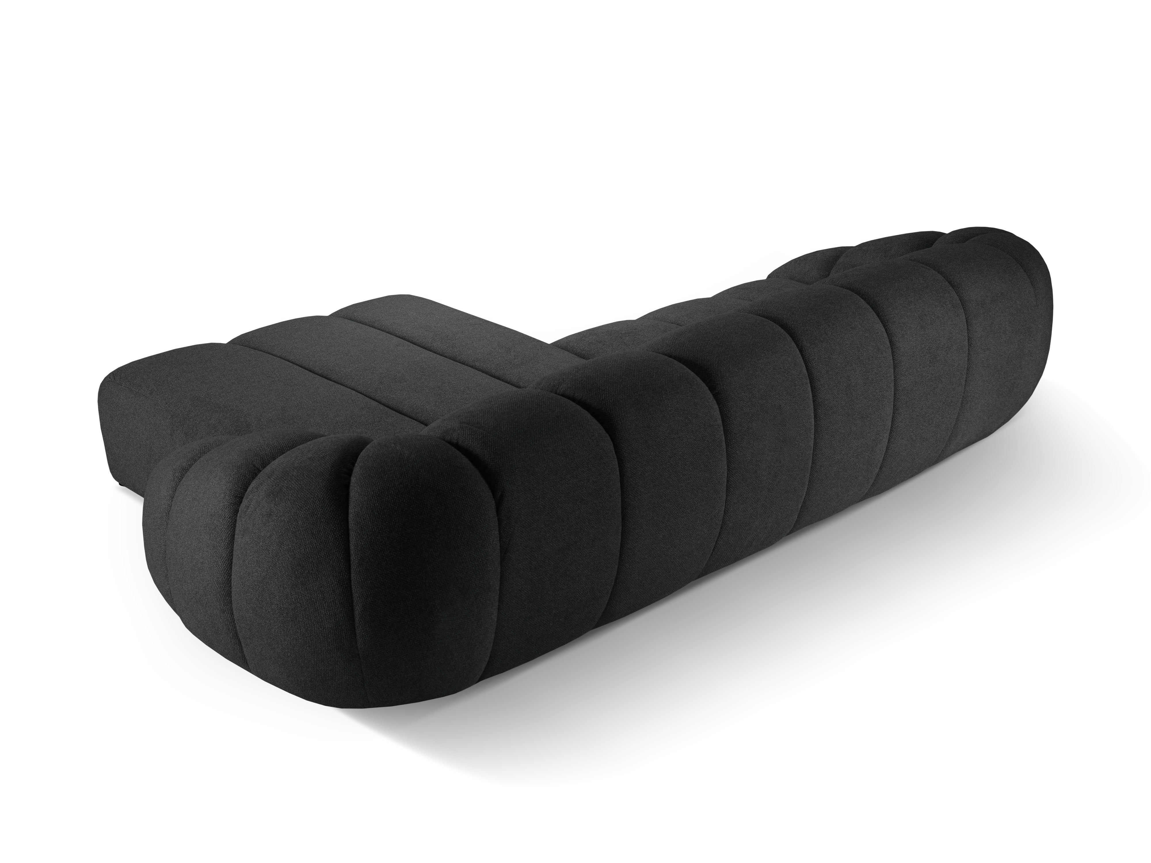 4-sitziger rechter Ecksofa DIANA in anthrazitfarbenem Chenille