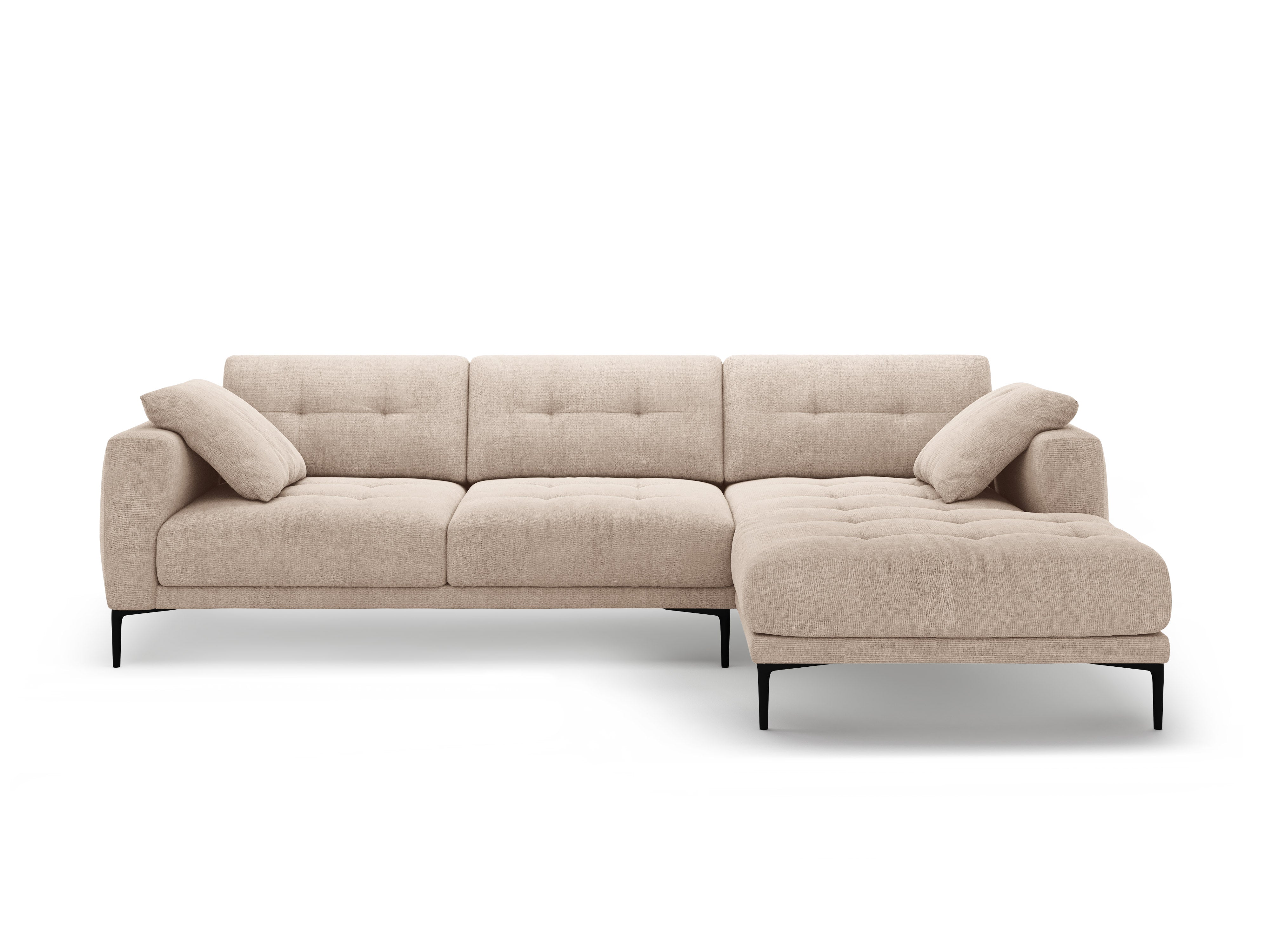 Right-sided corner sofa BEMY sand chenille