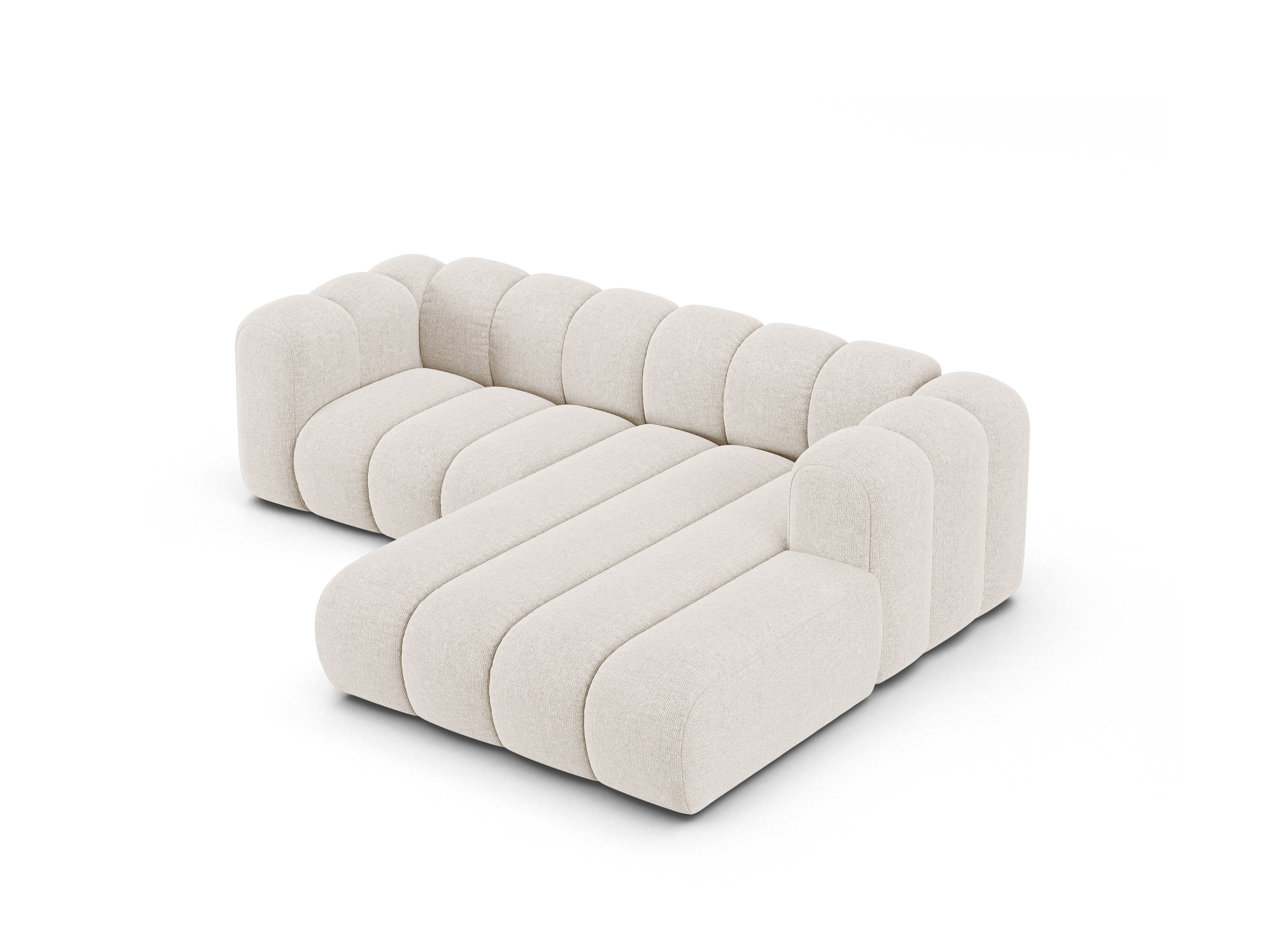 Narożnik 3-osobowy prawostronny LUPINE jasny beżowy szenil – sofa narożna
