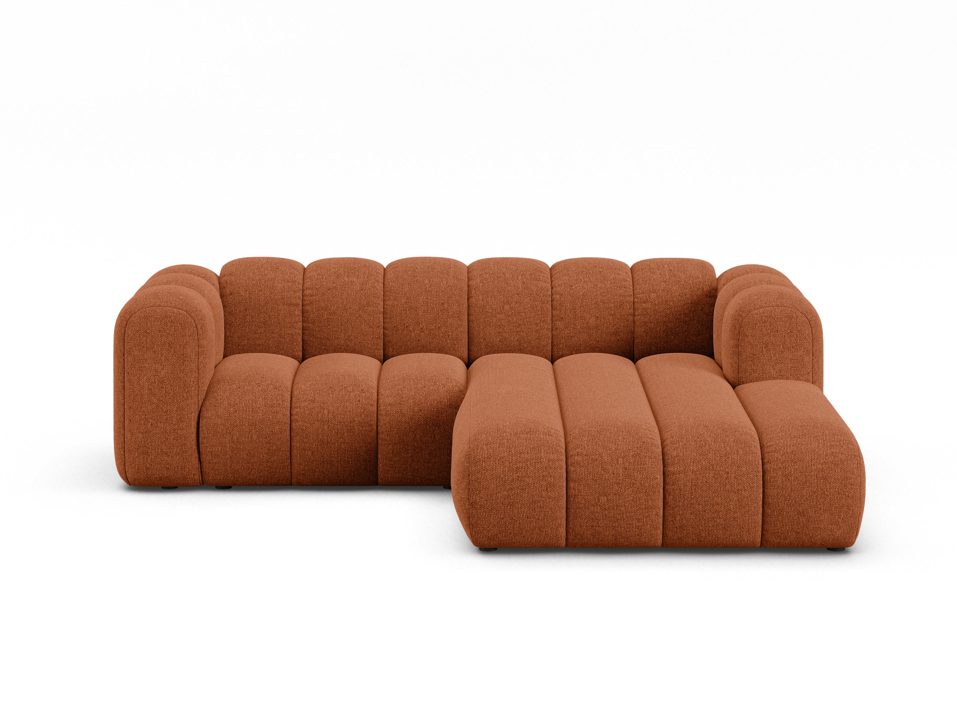 3-sitziger rechter Ecksofa LUPINE ziegelrot Chenille