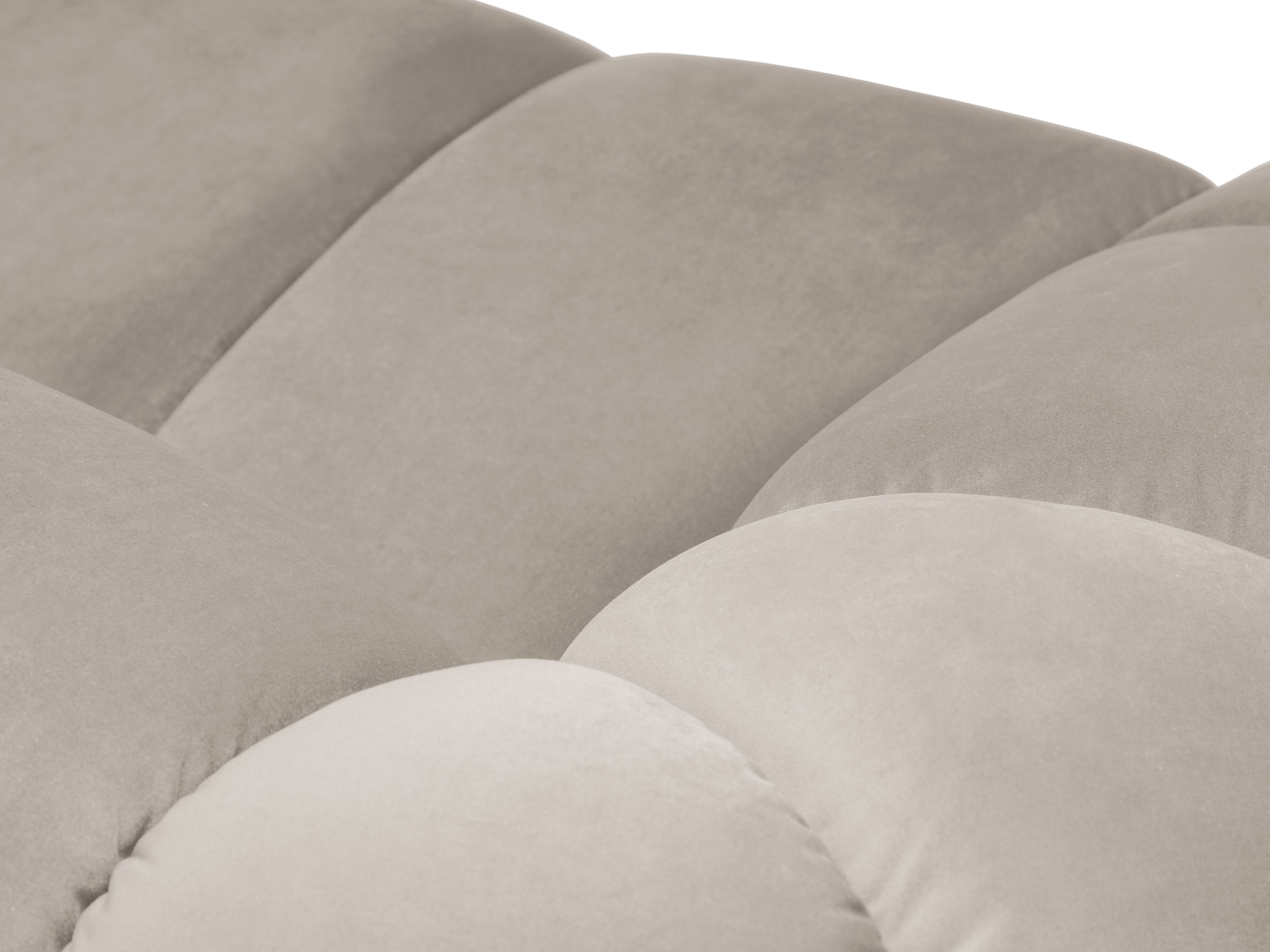 Velvet corner sofa for 4 people right-sided DIANA beige