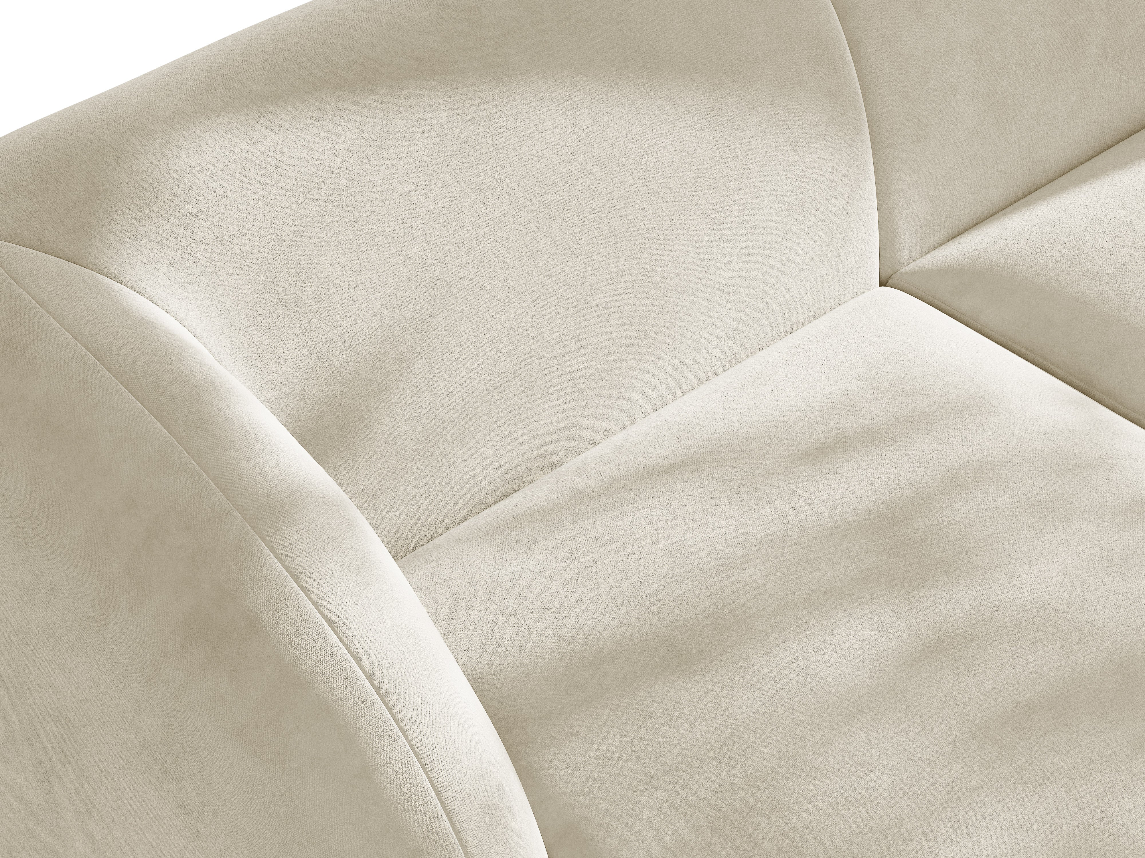 Samt-Ecksofa für 4 Personen rechts MILEY beige