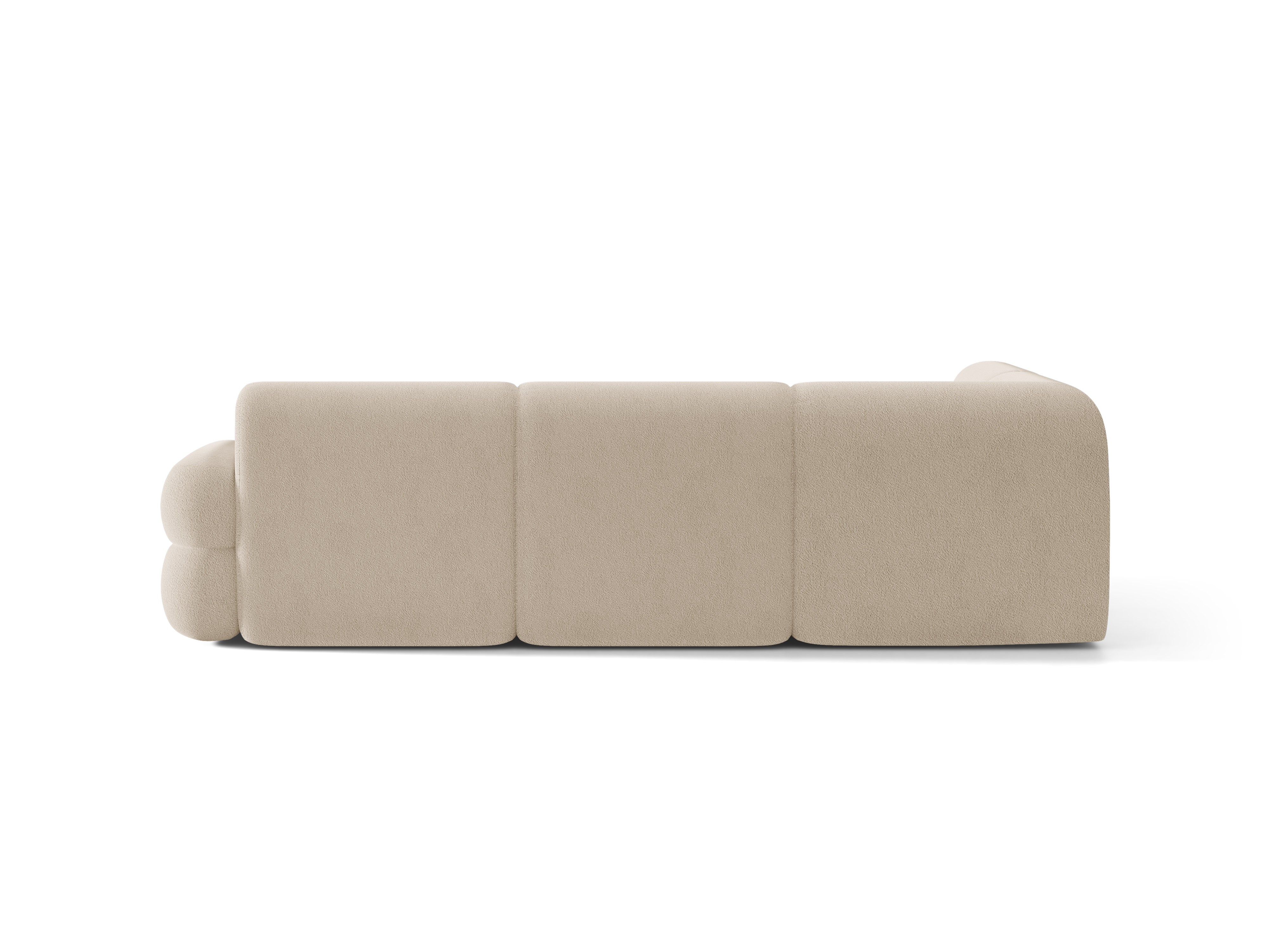 Beige Boucle L-förmiger linker NEO Ecksofa