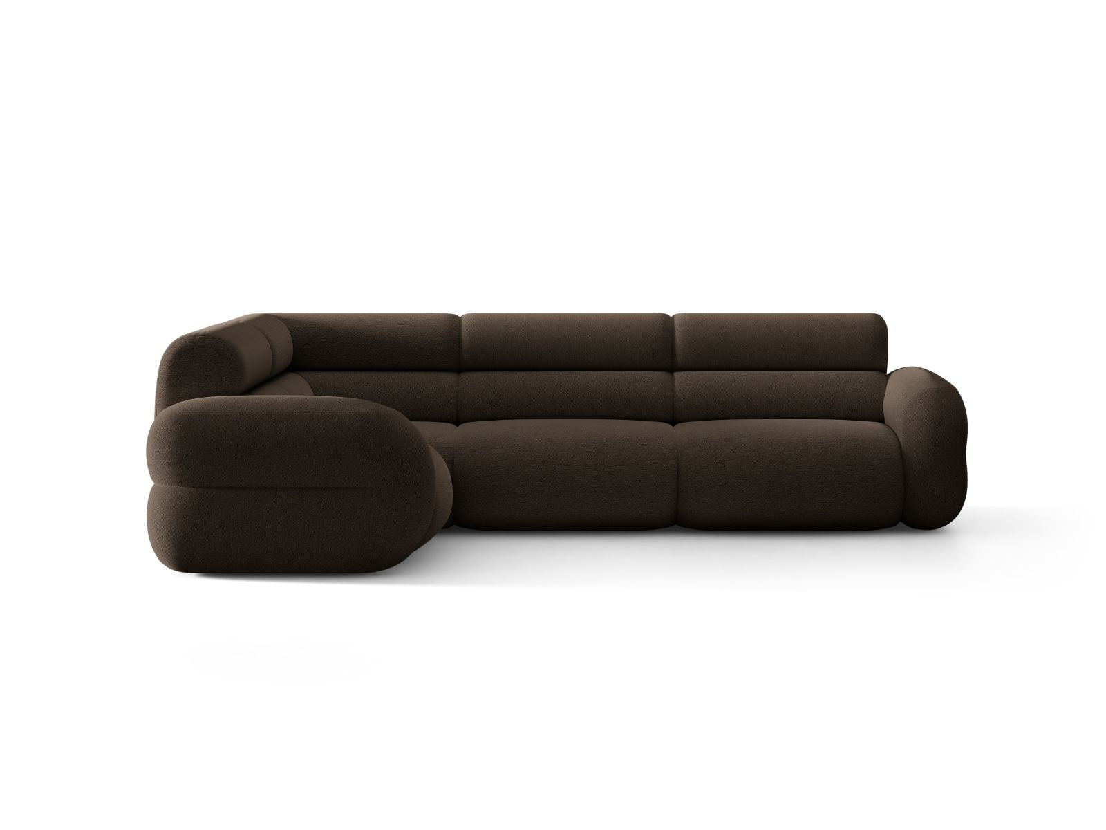 Ecksofa in L-Form links NEO braun Boucle