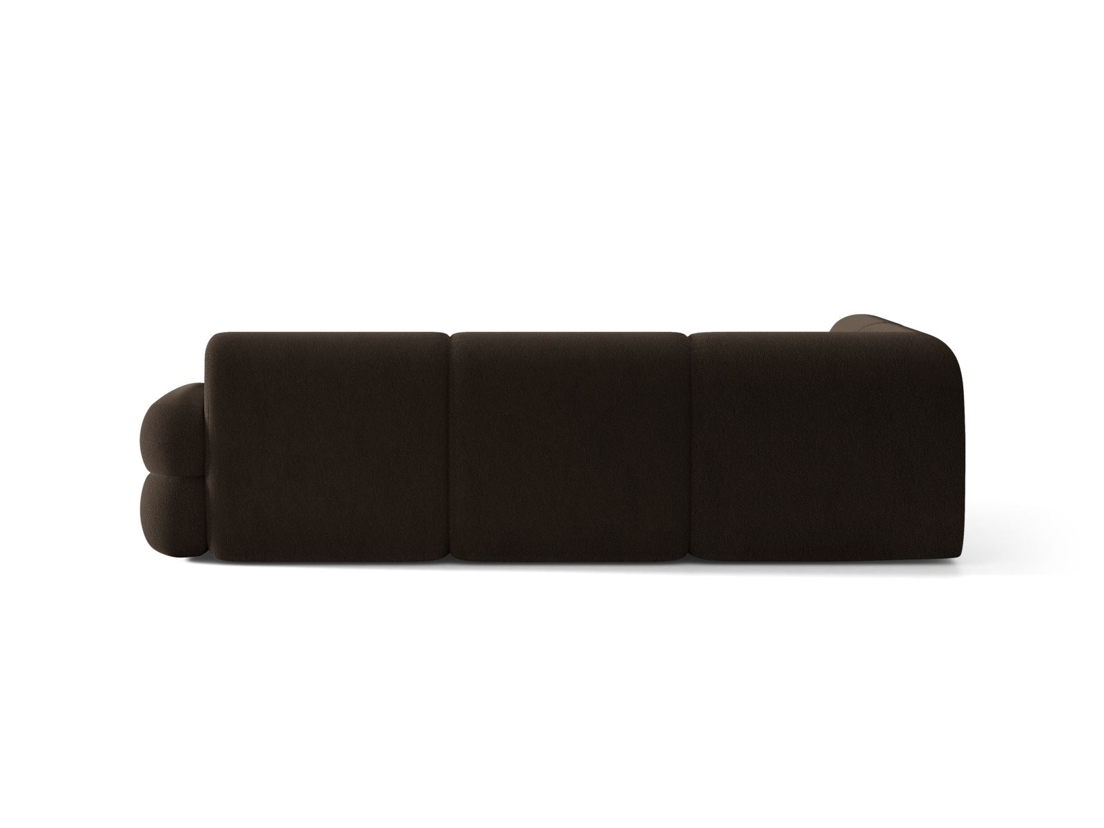Ecksofa in L-Form links NEO braun Boucle