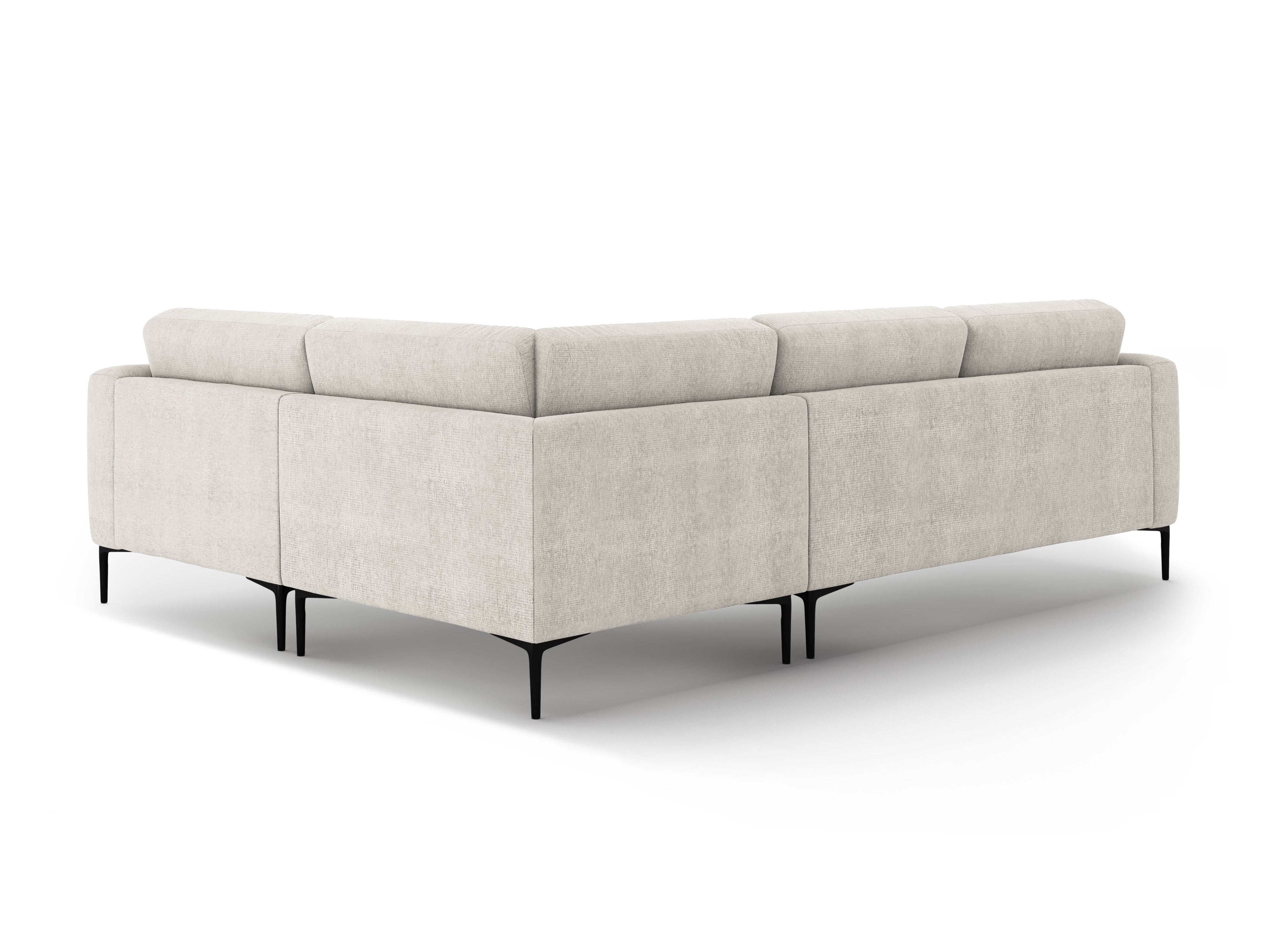 Right-facing L-shaped corner sofa BEMY beige chenille