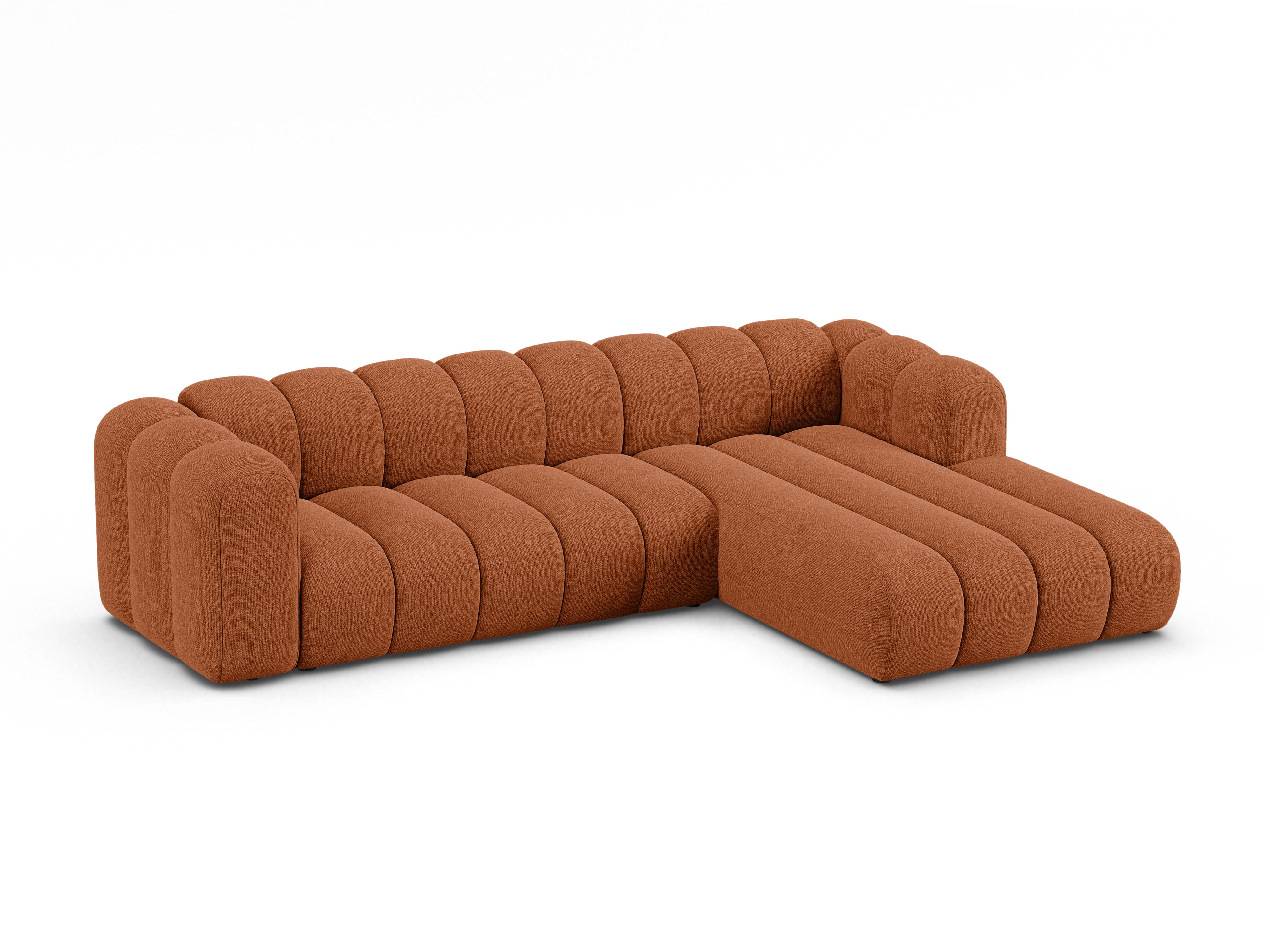 4-seater right-facing corner sofa LUPINE brick chenille