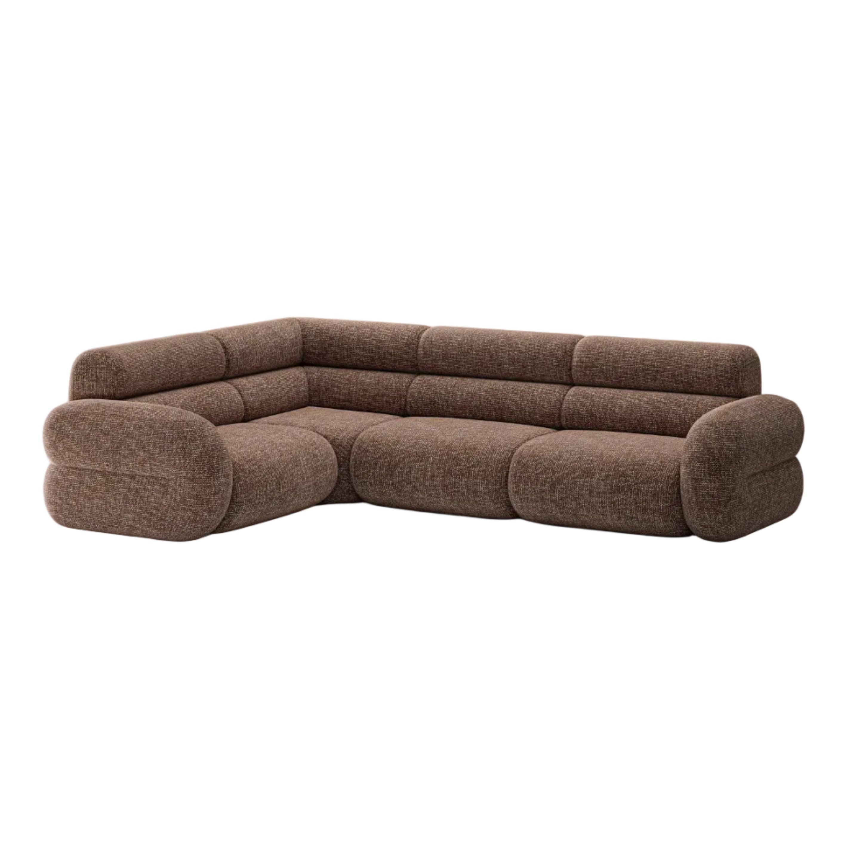 Ecksofa in L-Form links NEO braun meliert