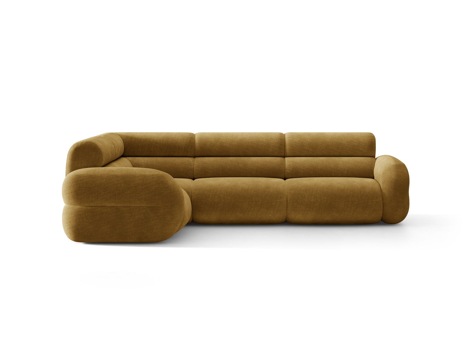 Ecksofa in L-Form links NEO senfgelb Chenille