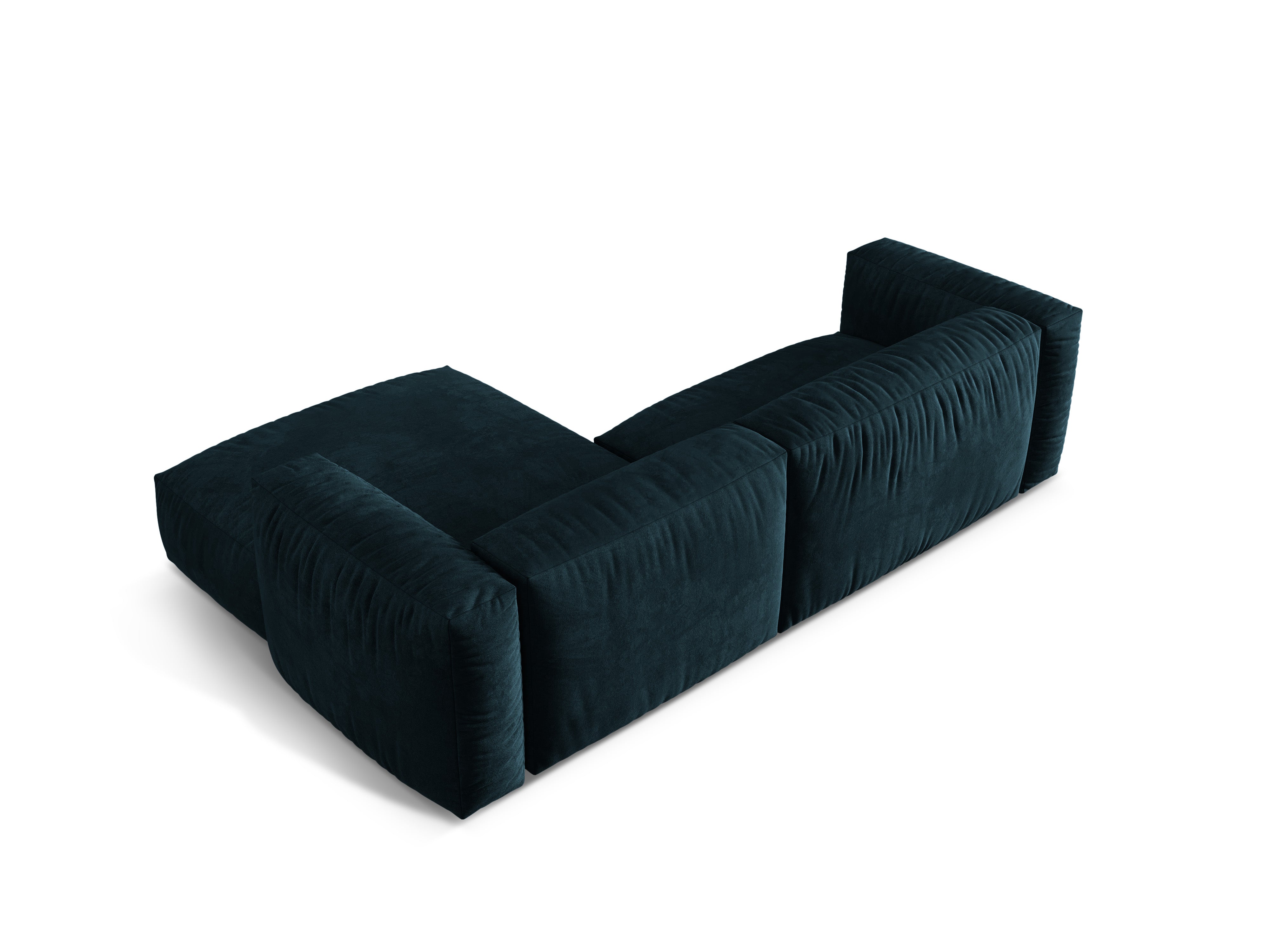 Rechte Velvet-Ecke 2-Personen Martin Navy Blue Benzin