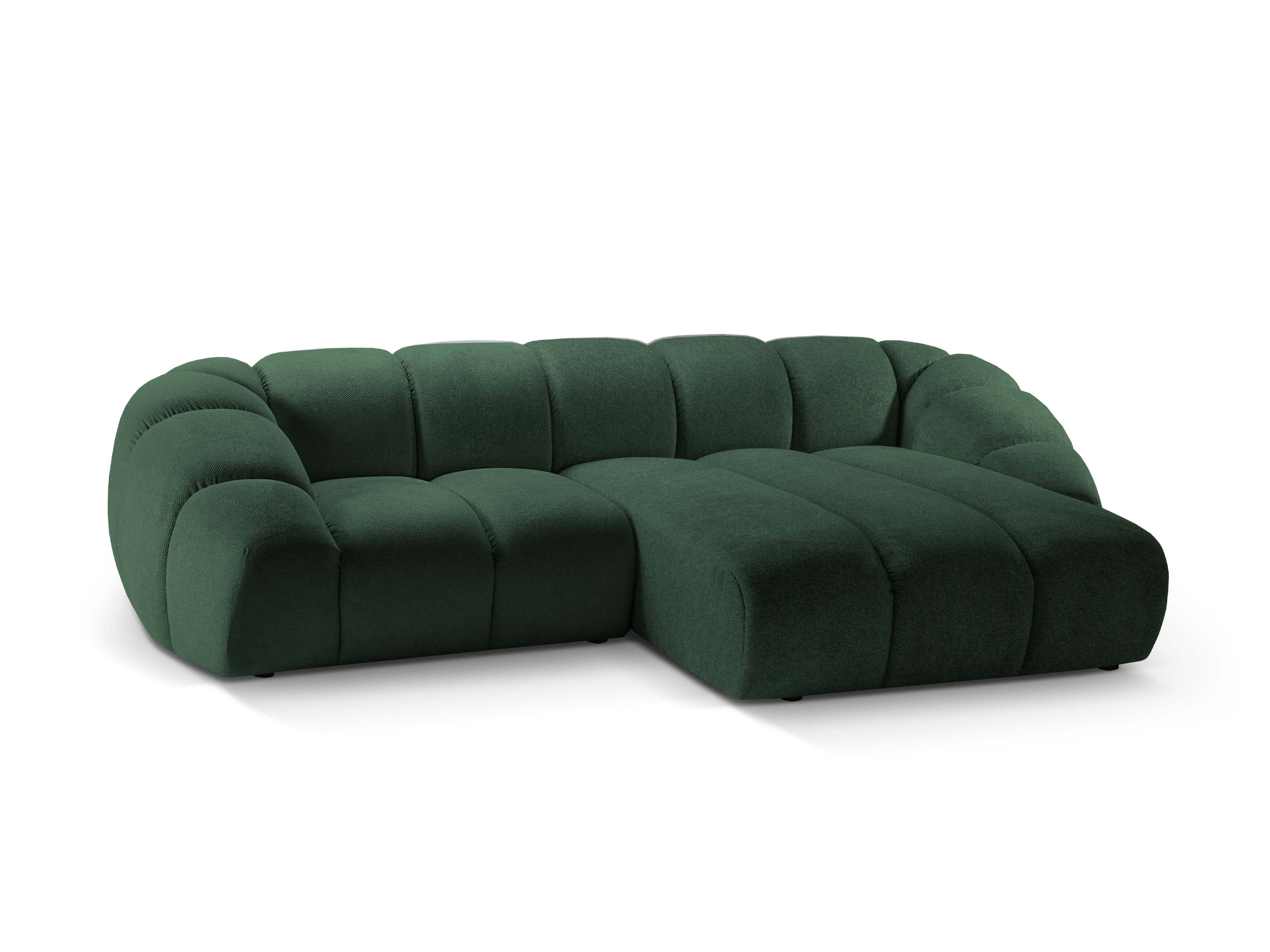 Right-facing 3-seater sofa DIANA dark green chenille