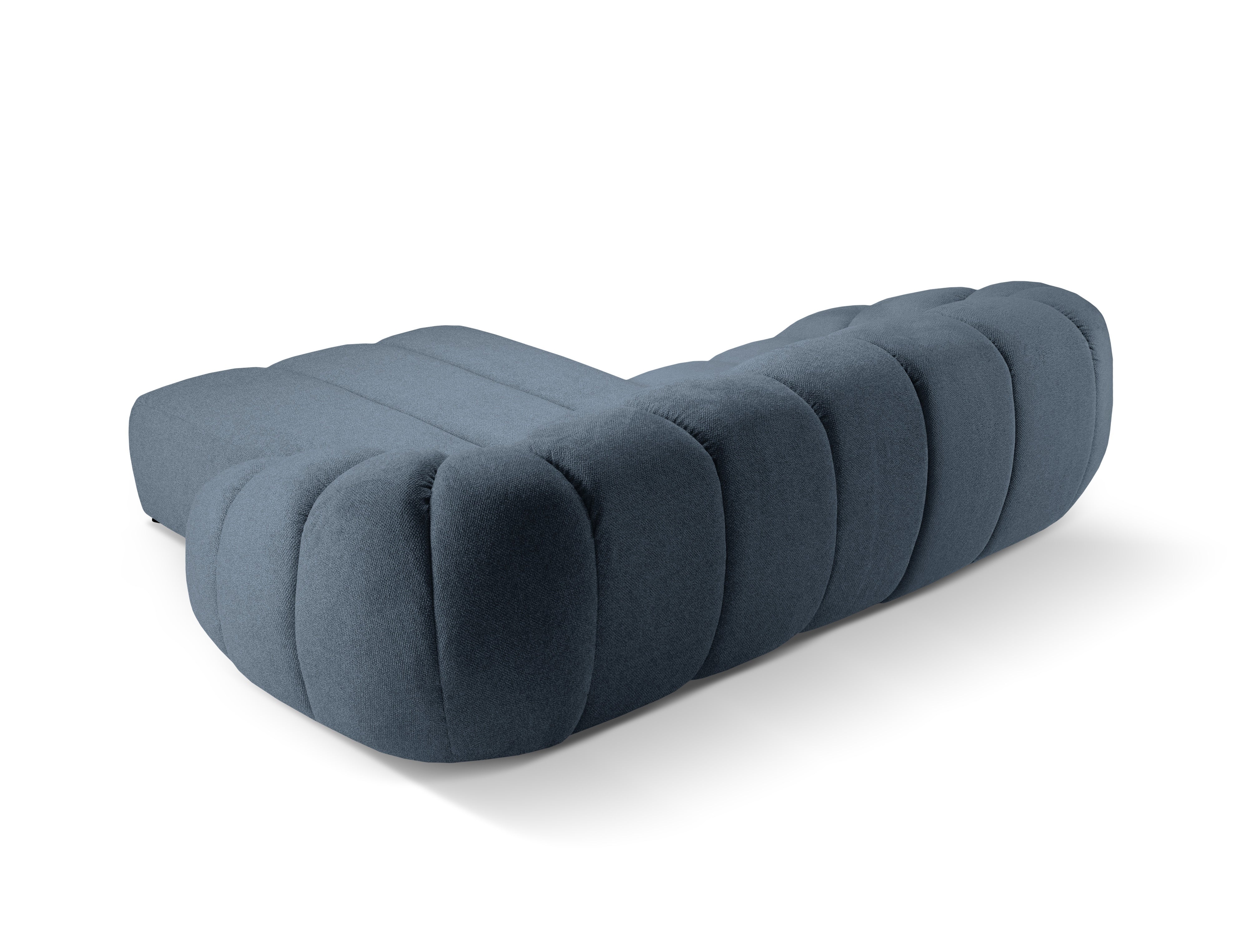 Right-facing 3-seater Corner Sofa DIANA light blue chenille