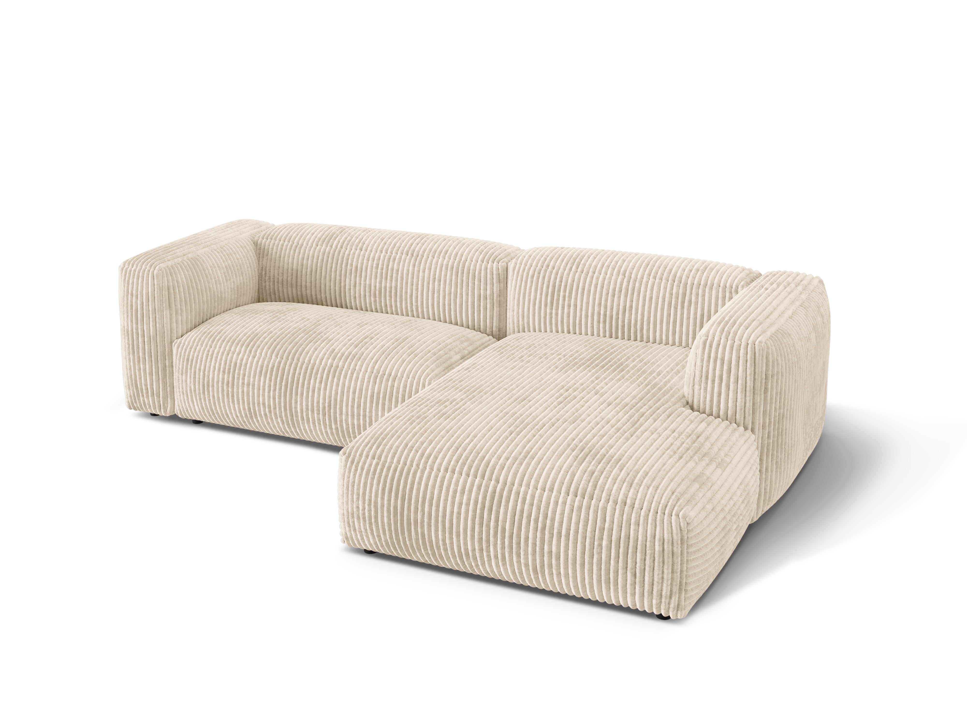Rechtsseitige Ecke von 2-Personen Martin Light Beige Corduroy