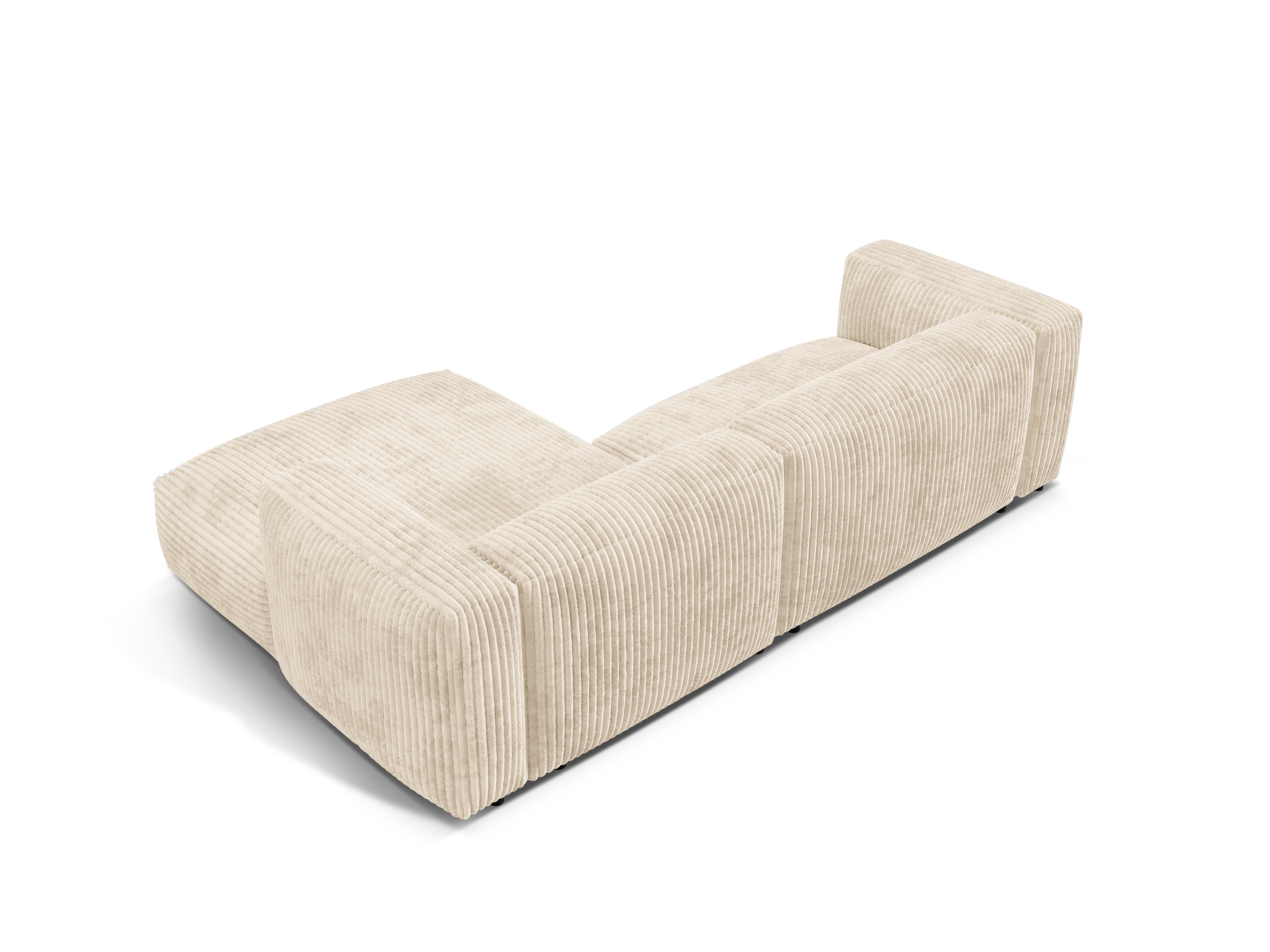 Rechtsseitige Ecke von 2-Personen Martin Light Beige Corduroy