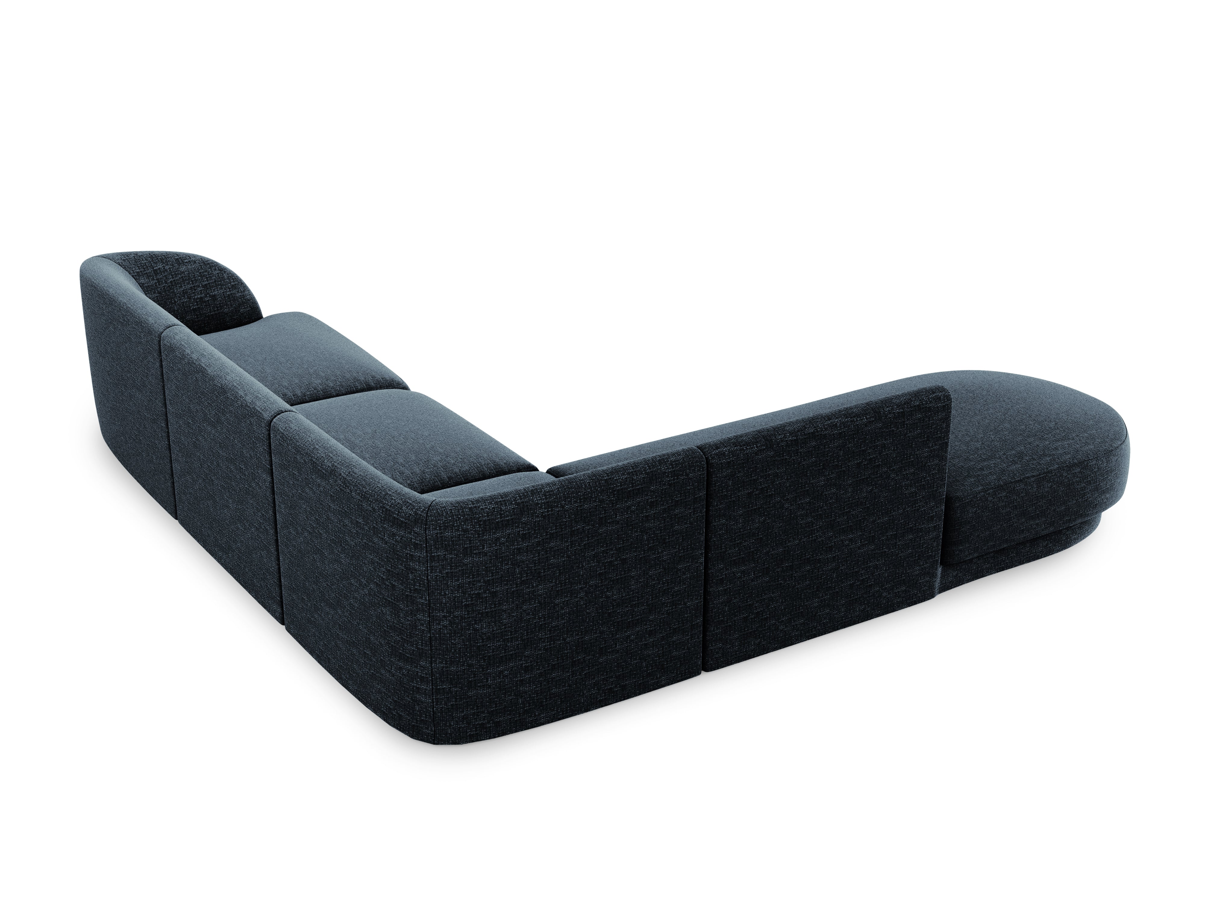 Narożnik 6-osobowy w tkaninie szenilowej lewostronny MILEY granatowy Micadoni    Eye on Design