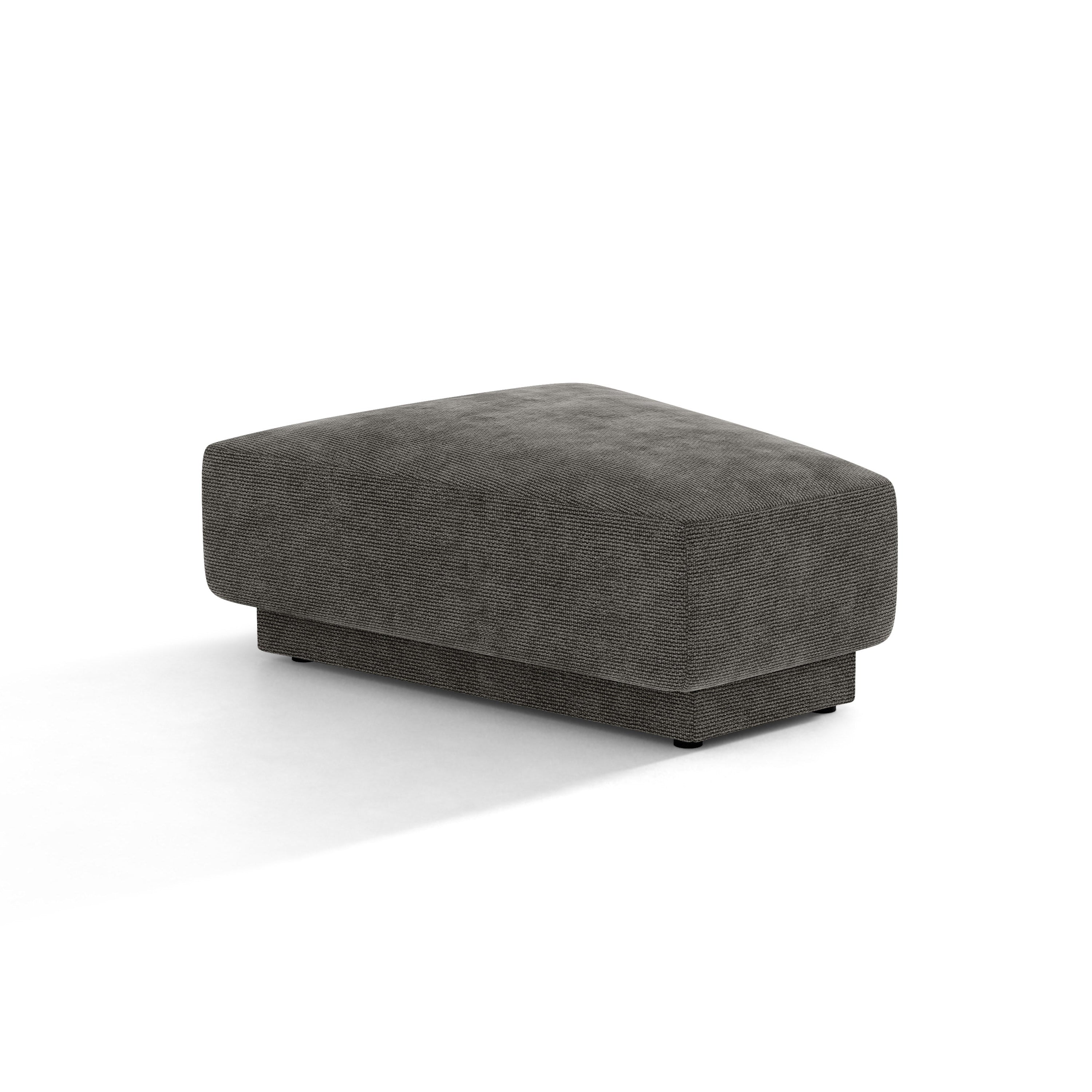 Pouf / Modul MILEY grauer Chenille seidig