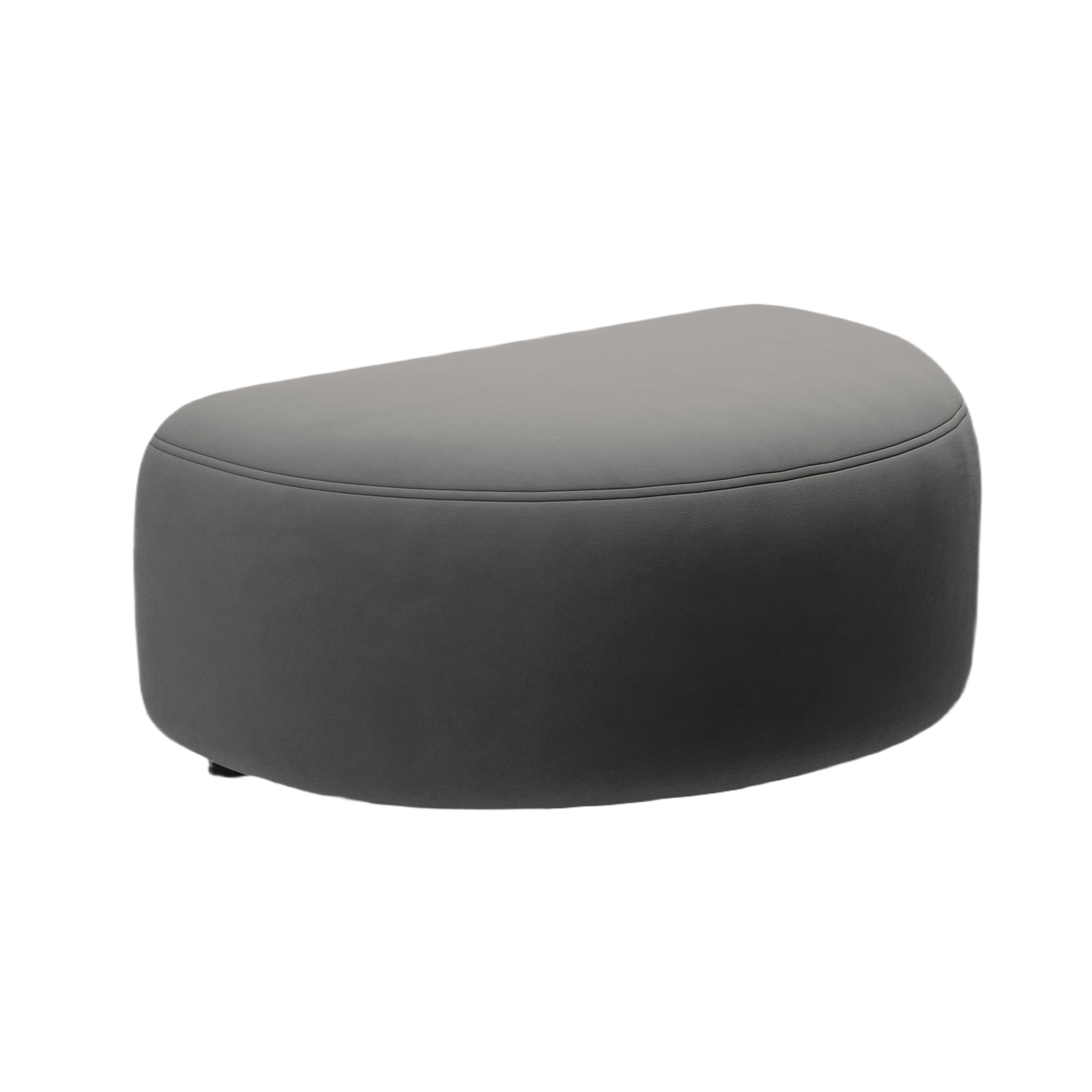 Velvet pouf KATE dark gray