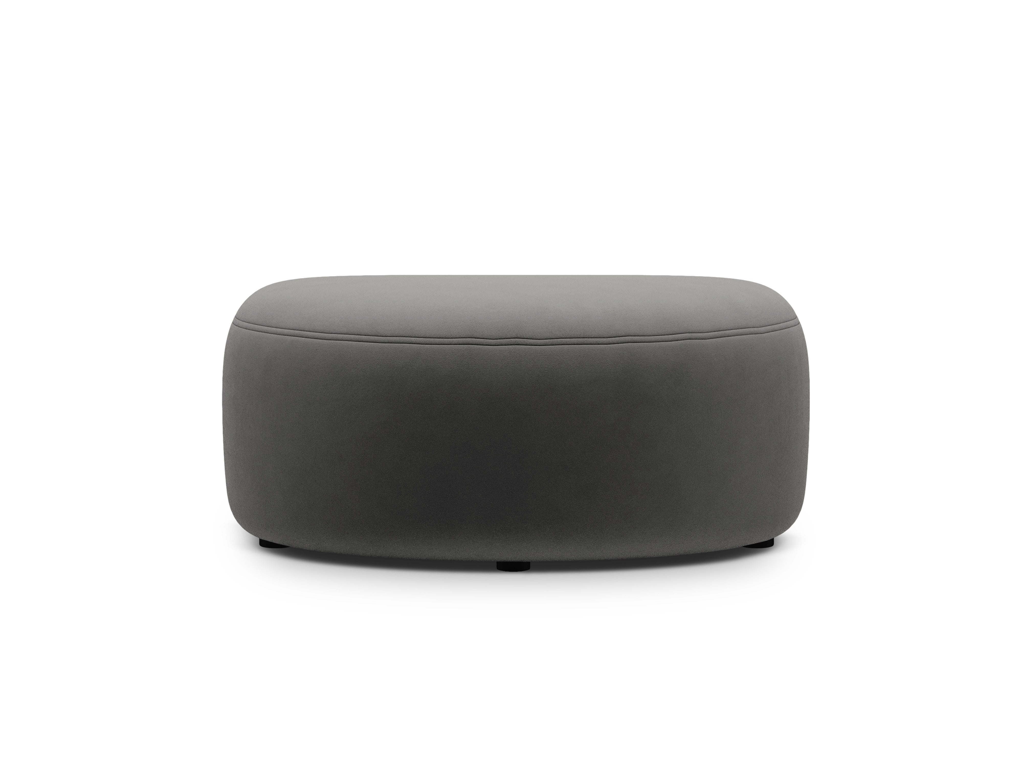 Velvet pouf KATE dark gray