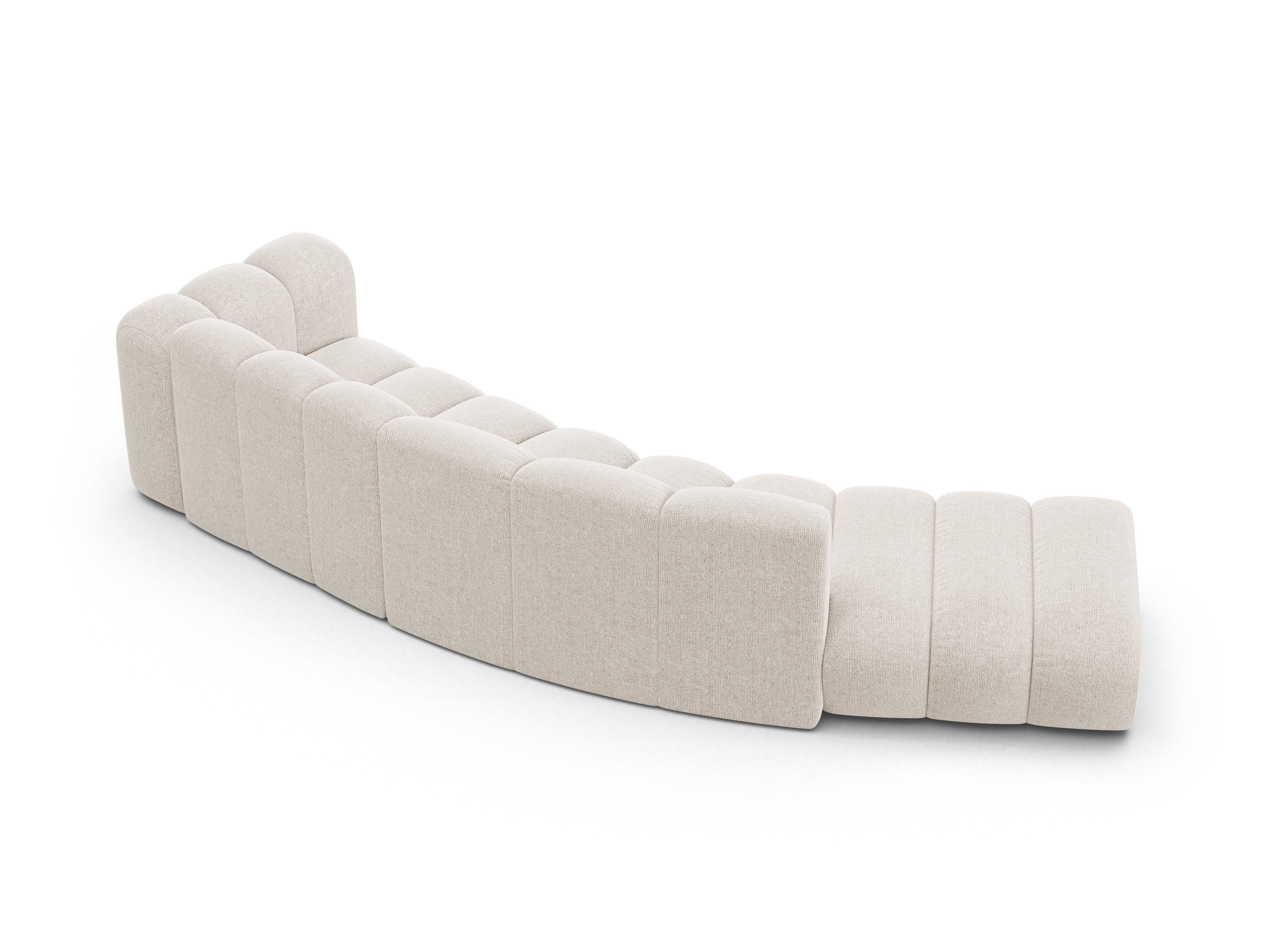 5-seater left-facing LUPINE sofa in light beige chenille