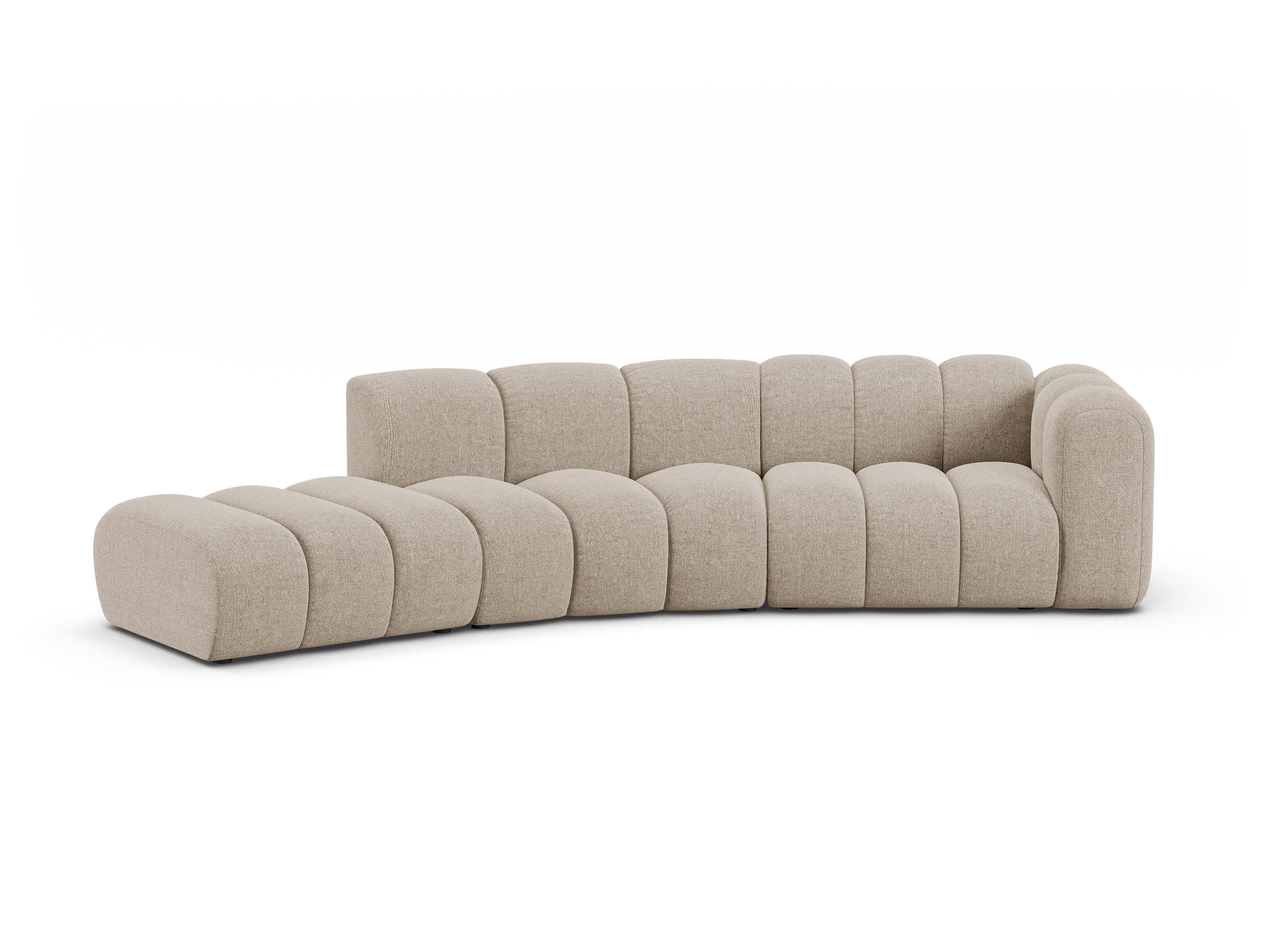Sofa 5-sitzige linksseitige LUPINE beige Chenille