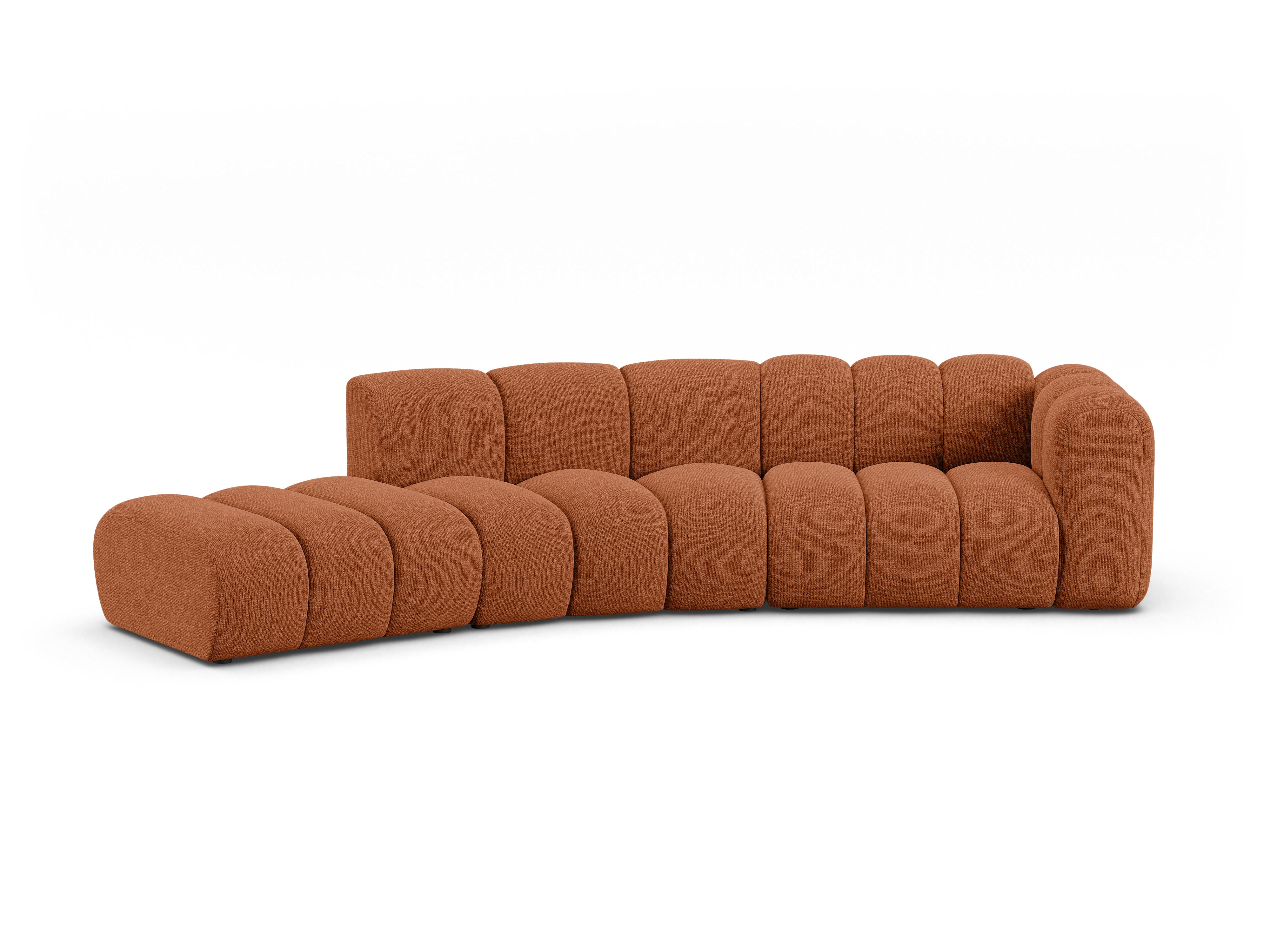Sofa 5-sitzige linksseitige LUPINE ziegelrot Chenille
