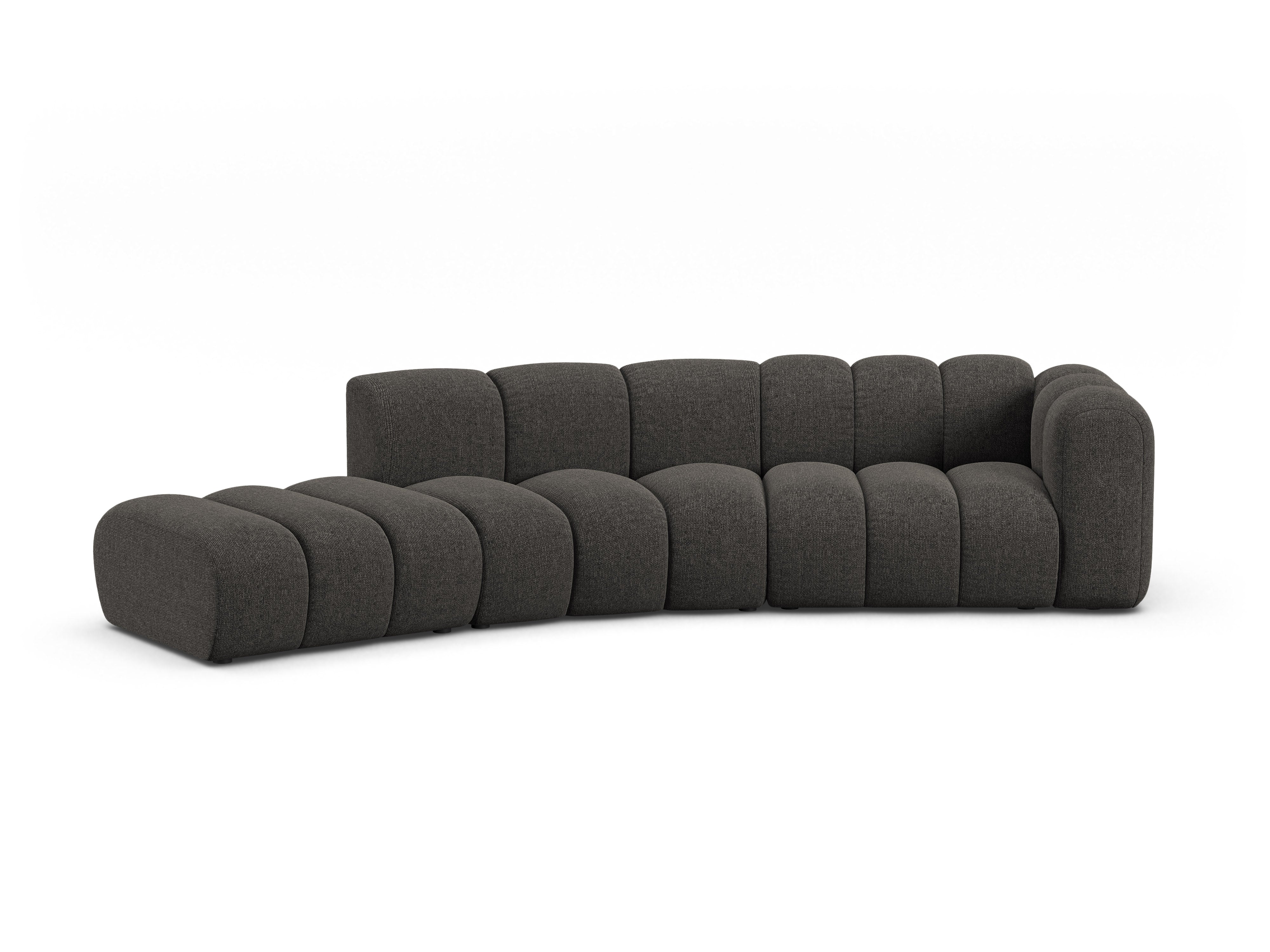 Sofa 5-sitzige linksseitige LUPINE graues Chenille