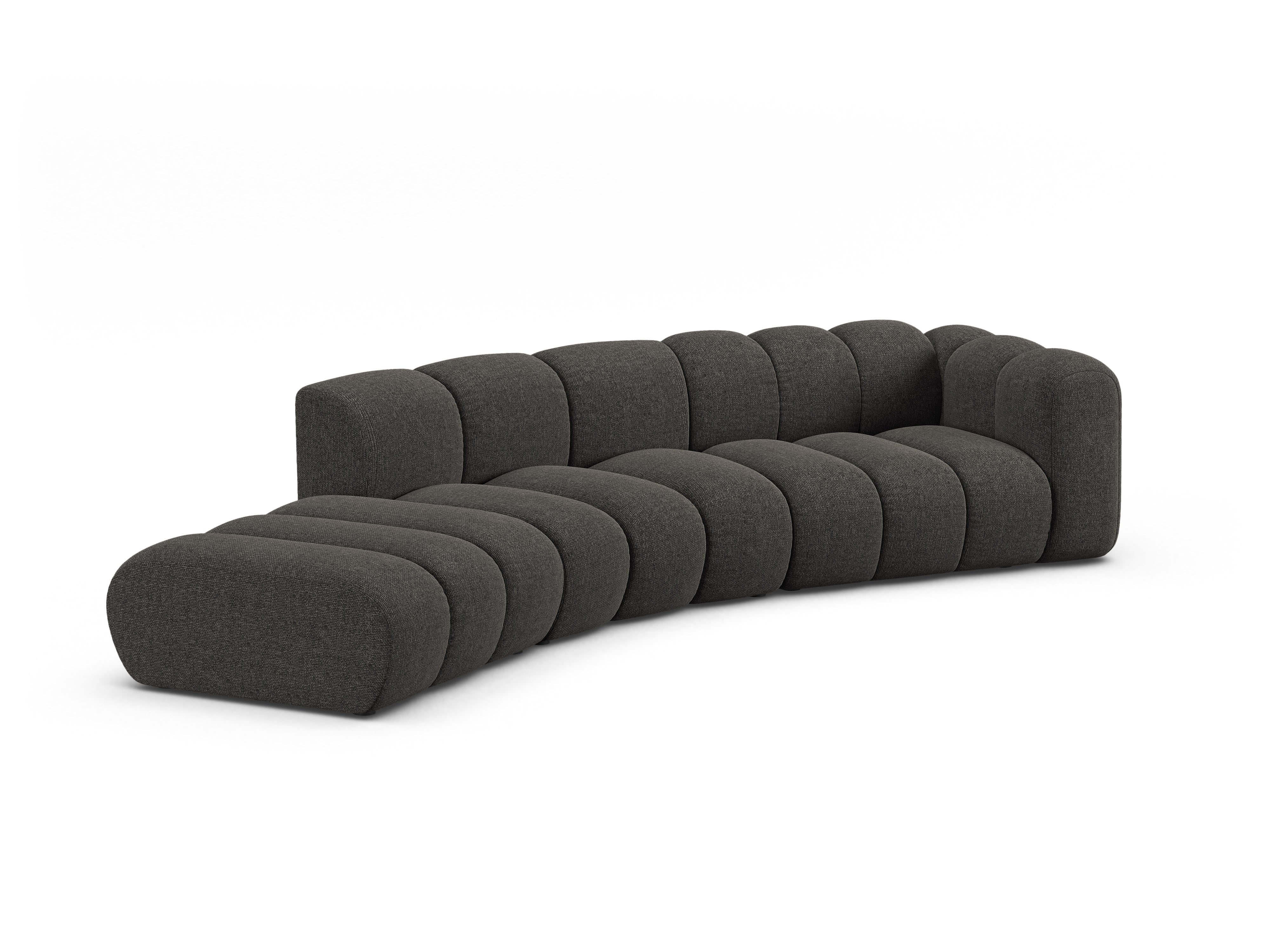 Sofa 5-sitzige linksseitige LUPINE graues Chenille