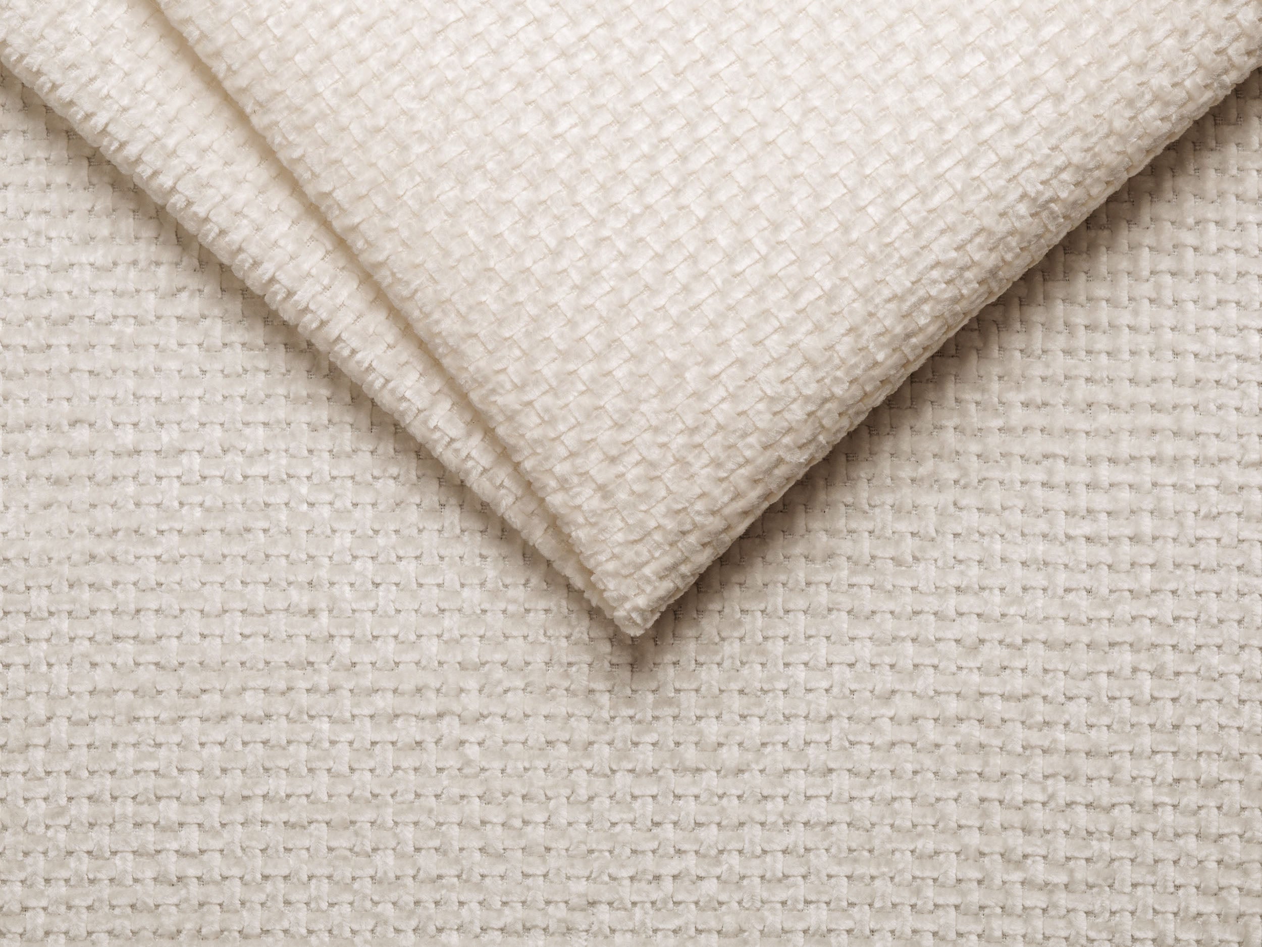 Modulares Ecksofa mit Tisch 3-sitzig links MILEY Elfenbein Chenille