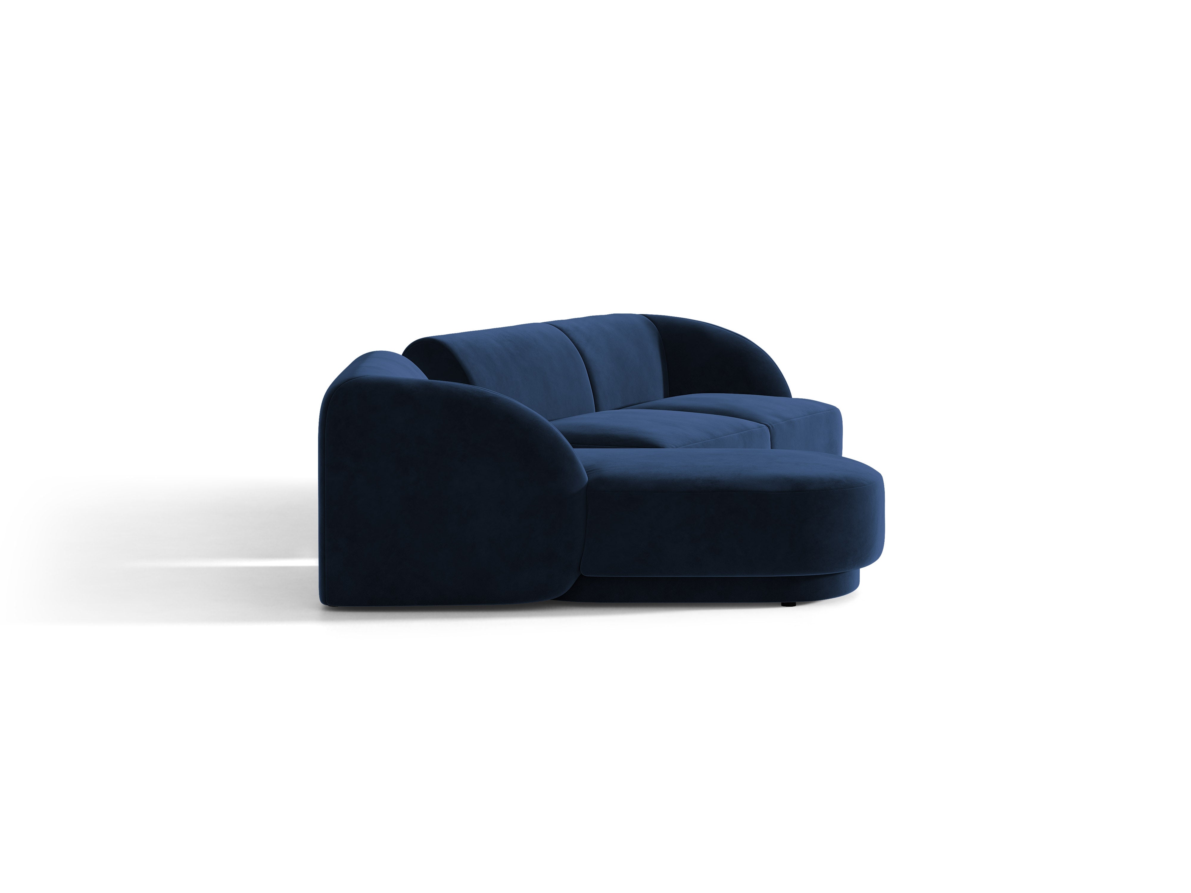 Modulares Ecksofa mit Tisch, 3-Sitzer, links, MILEY, königsblau