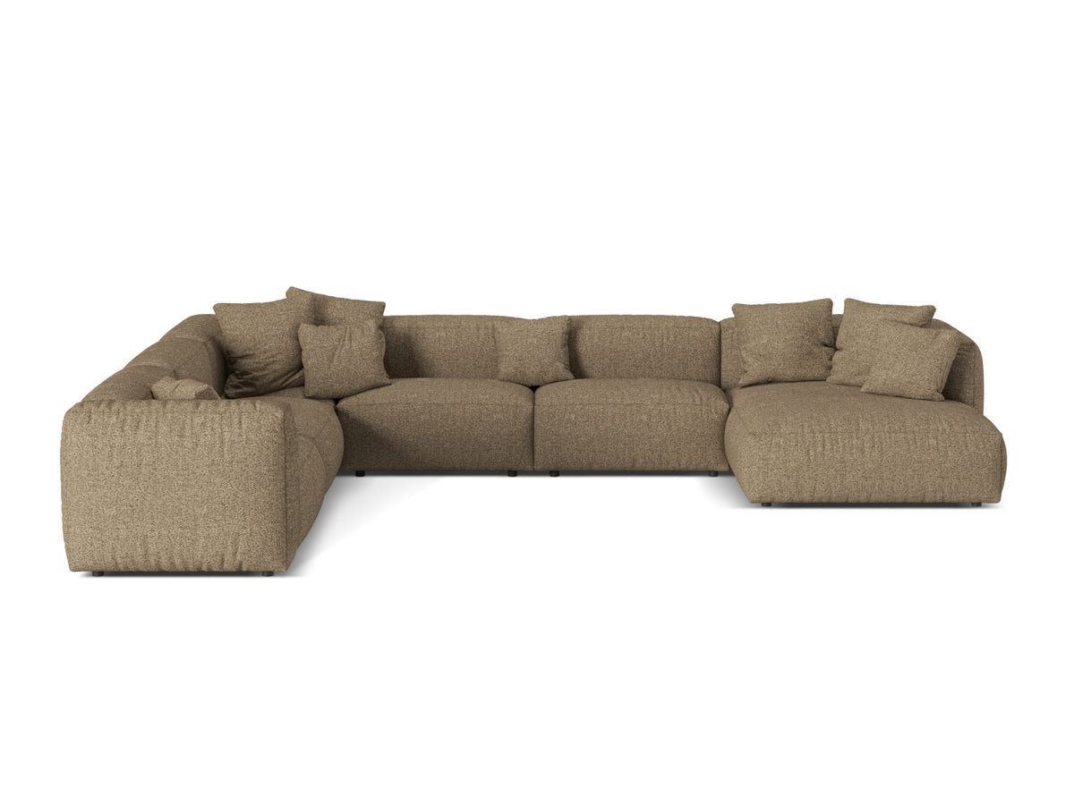 Narożnik modułowy lewostronny duży MARTINA cappuccino boucle – Micadoni