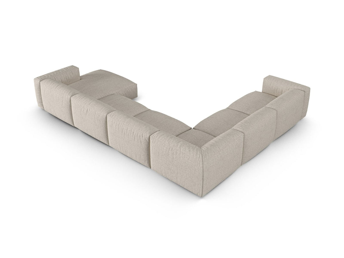 Narożnik modułowy lewostronny duży XL MARTINA beżowy boucle – detal tkaniny