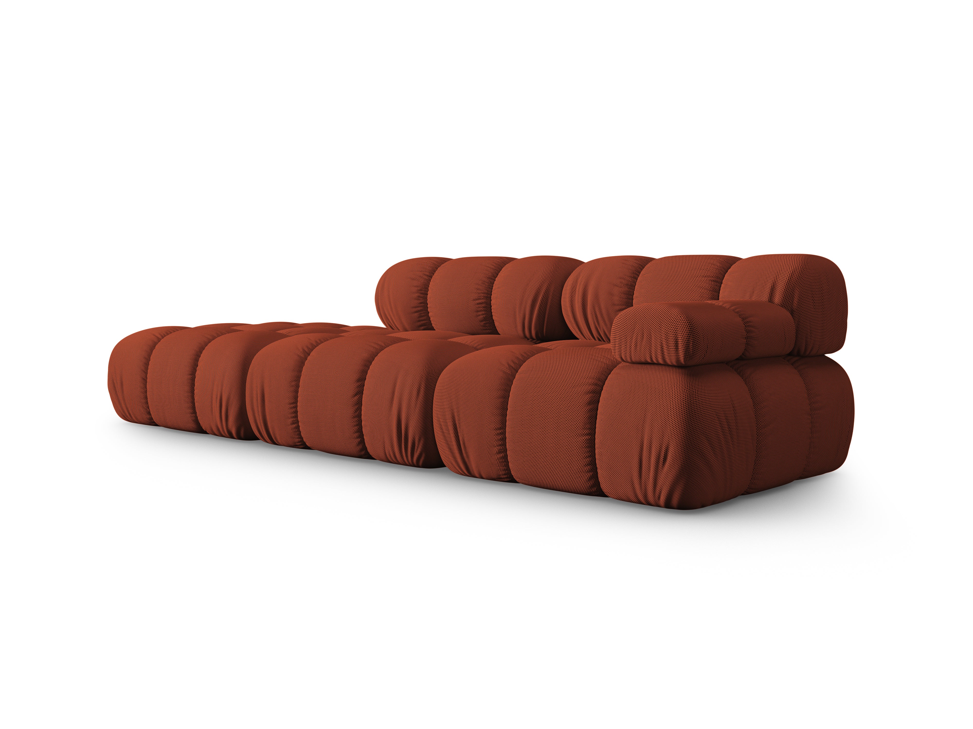 Modulares offenes Sofa BELLIS mit linksseitiger Anordnung in ziegelrotem 3D-Stoff