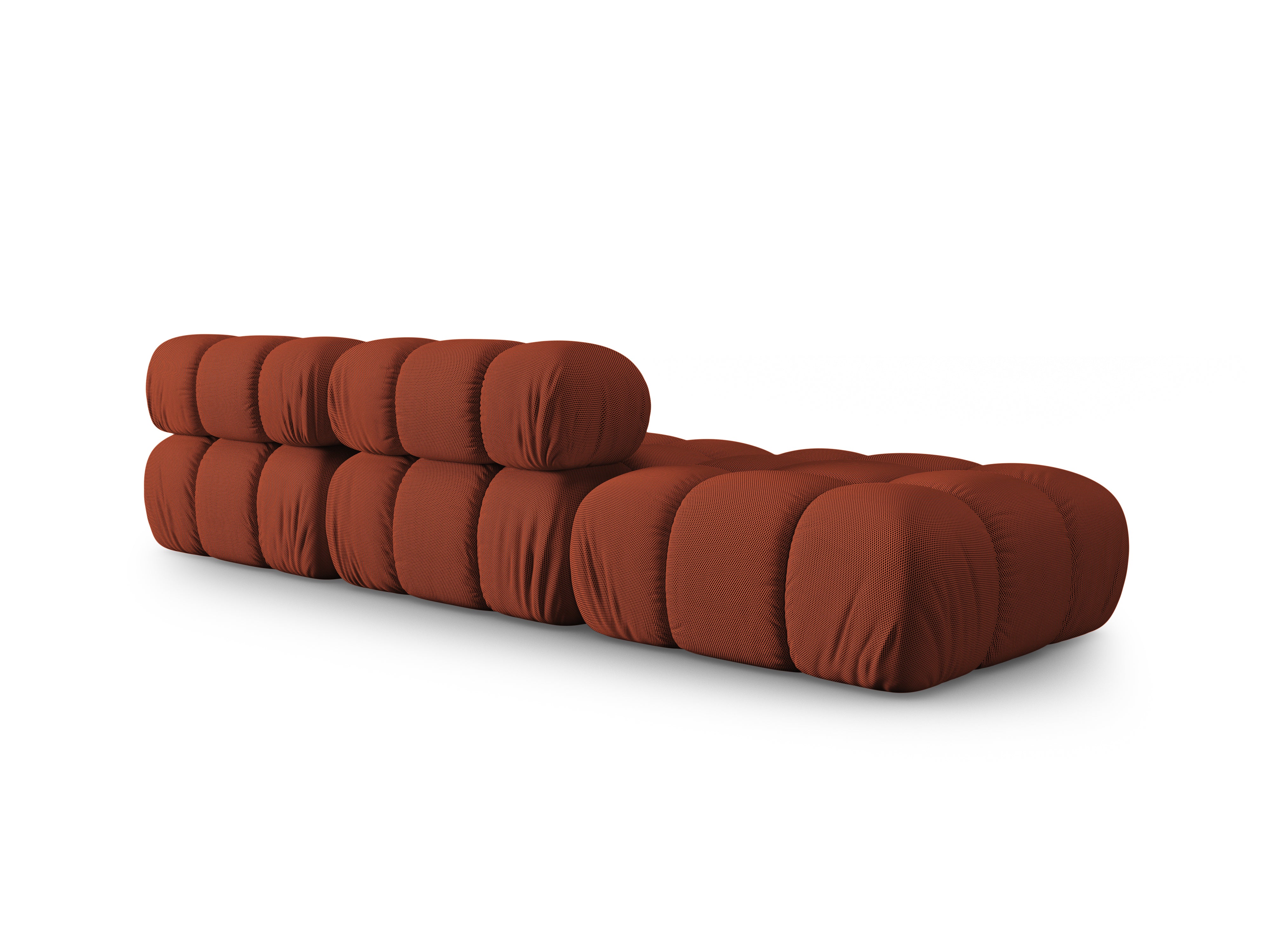 Modulares offenes Sofa BELLIS mit linksseitiger Anordnung in ziegelrotem 3D-Stoff