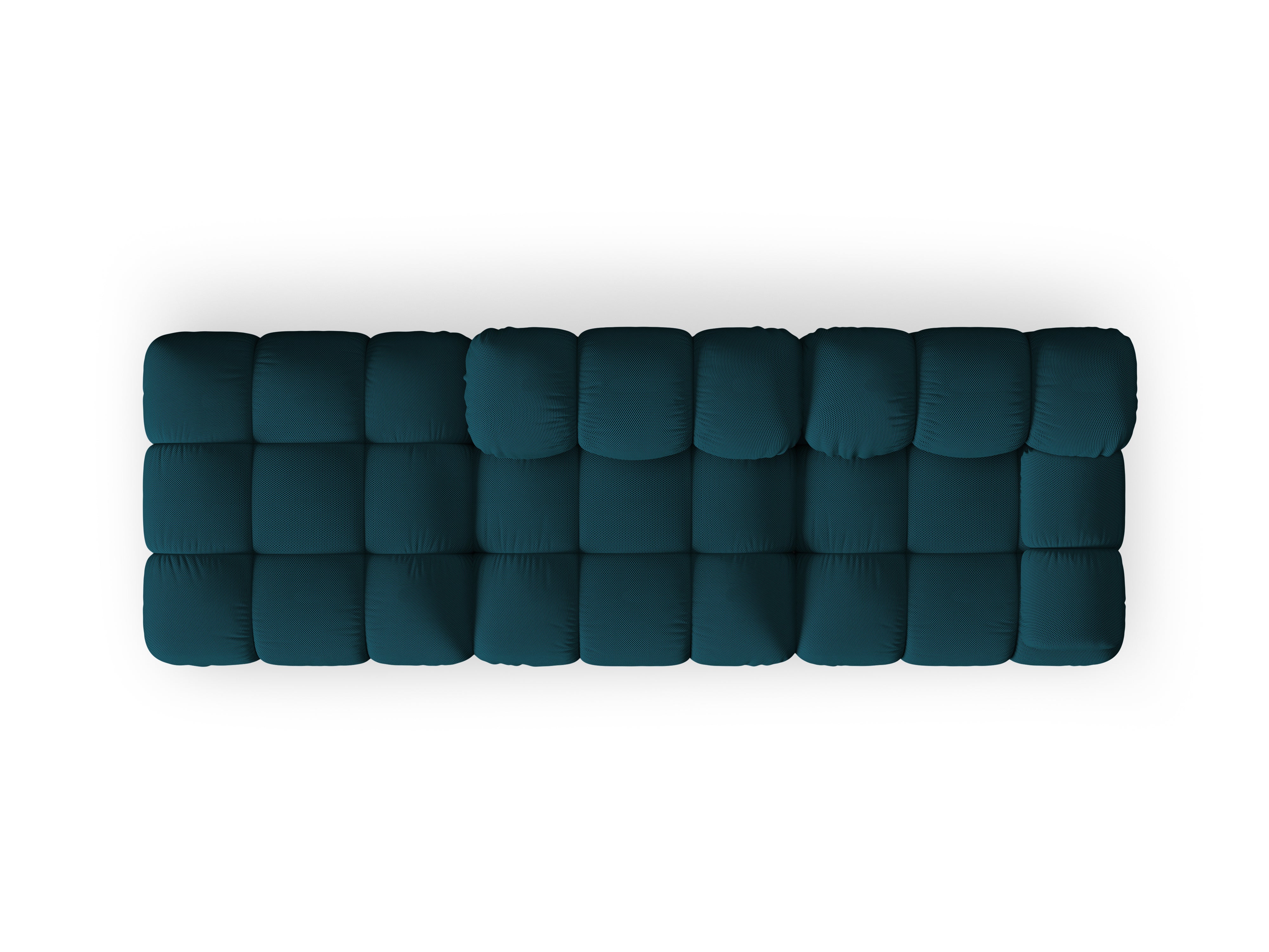 Modulares offenes linksseitiges Sofa BELLIS in Meeresfarbener 3D-Stoff.