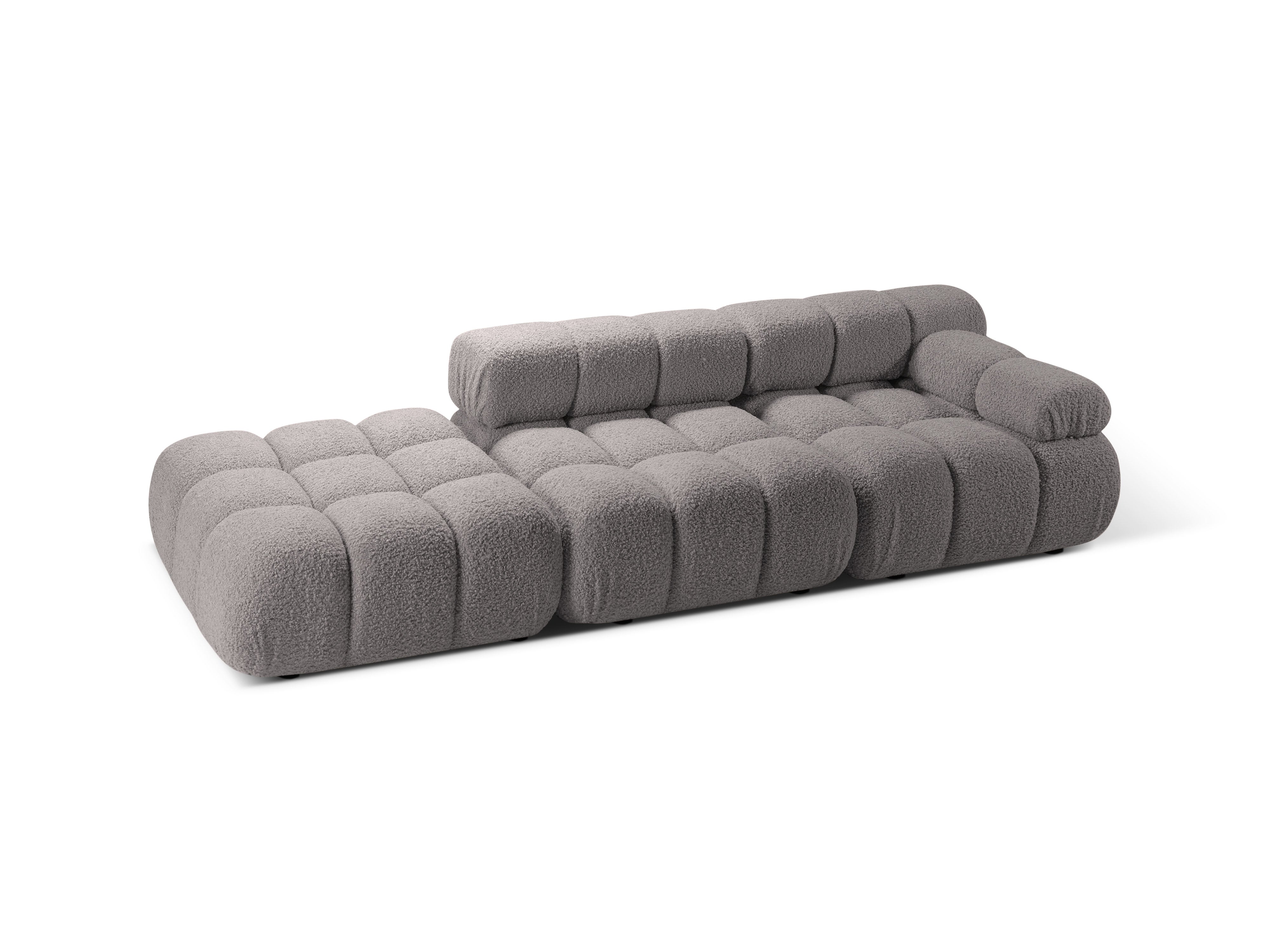 Modulares offenes linksseitiges Sofa BELLIS in grauem Boucle
