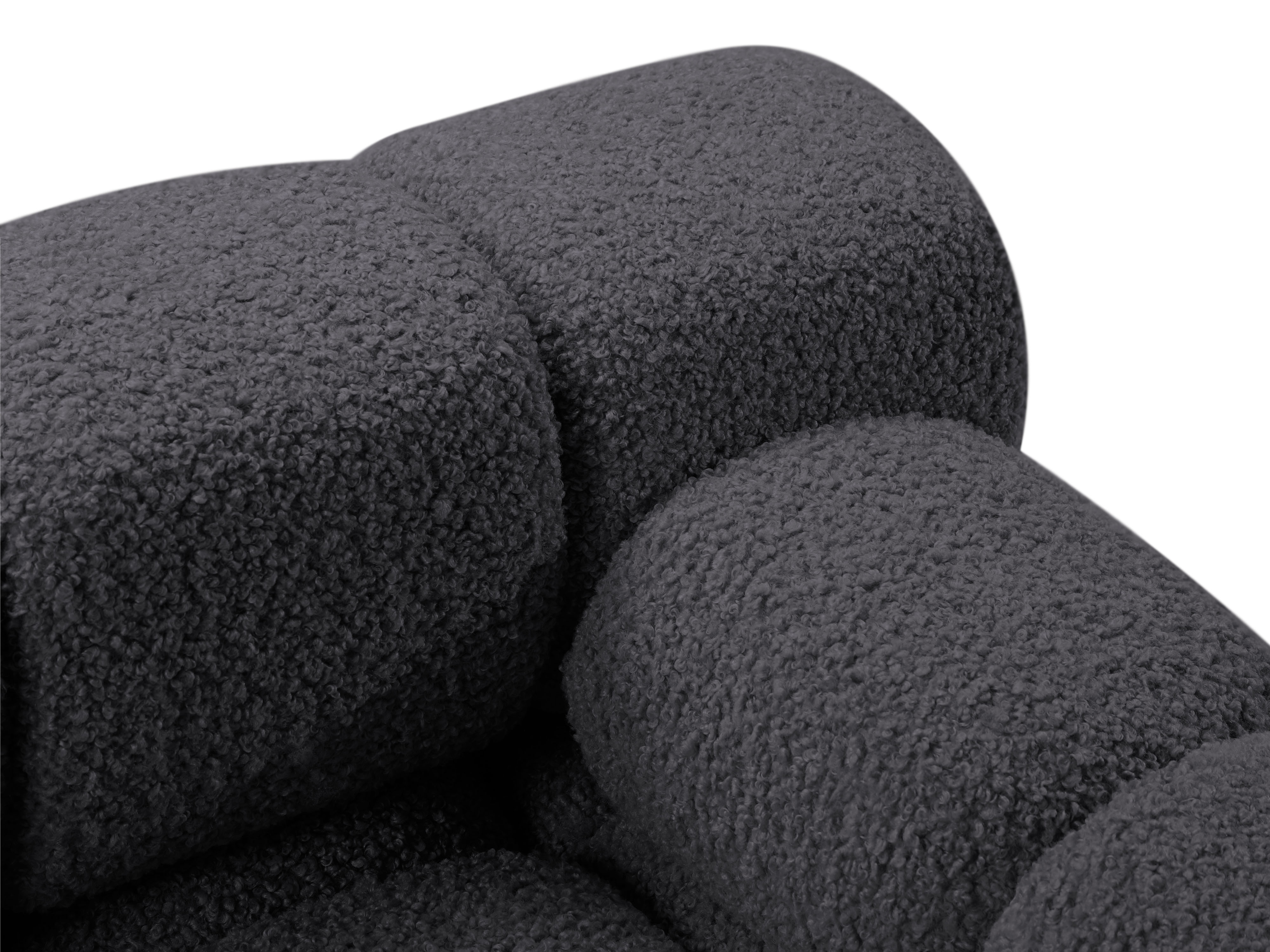 Modulares offenes Sofa BELLIS in grauem Boucle, linksseitig.